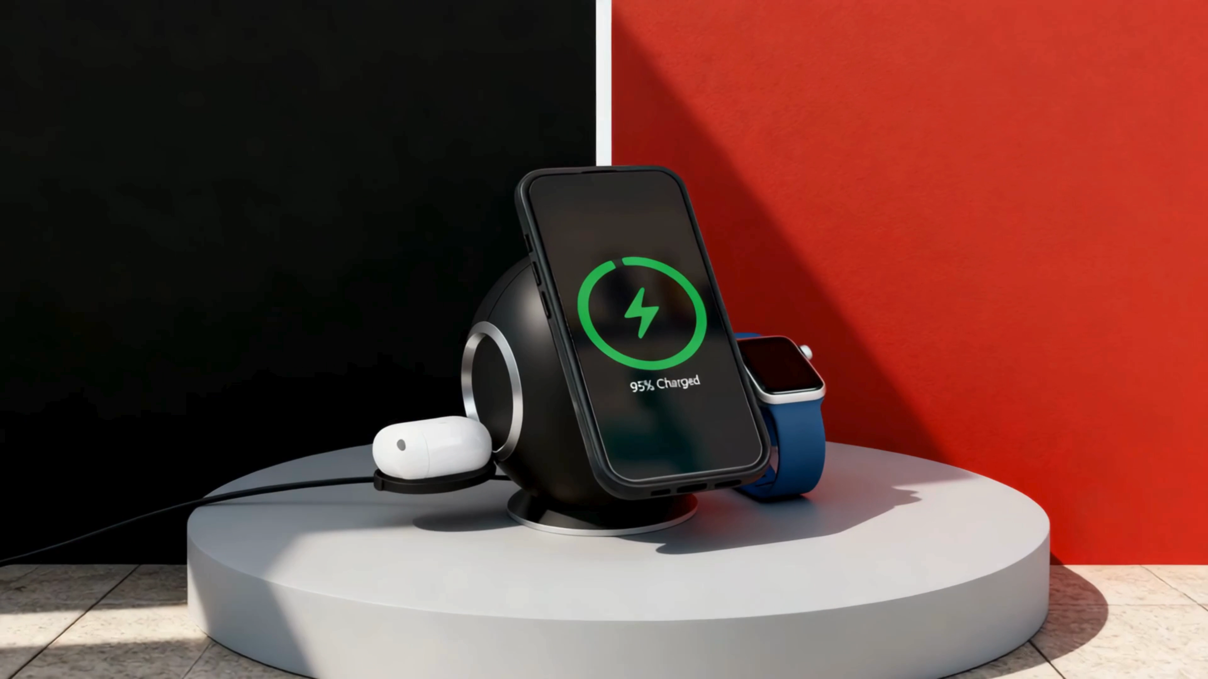 thumbnail video image 3 of Monster 10-in-1 100W Desktop Charging Station with 3 AC Outlets and Qi2 Wireless Charging, 3 of 14