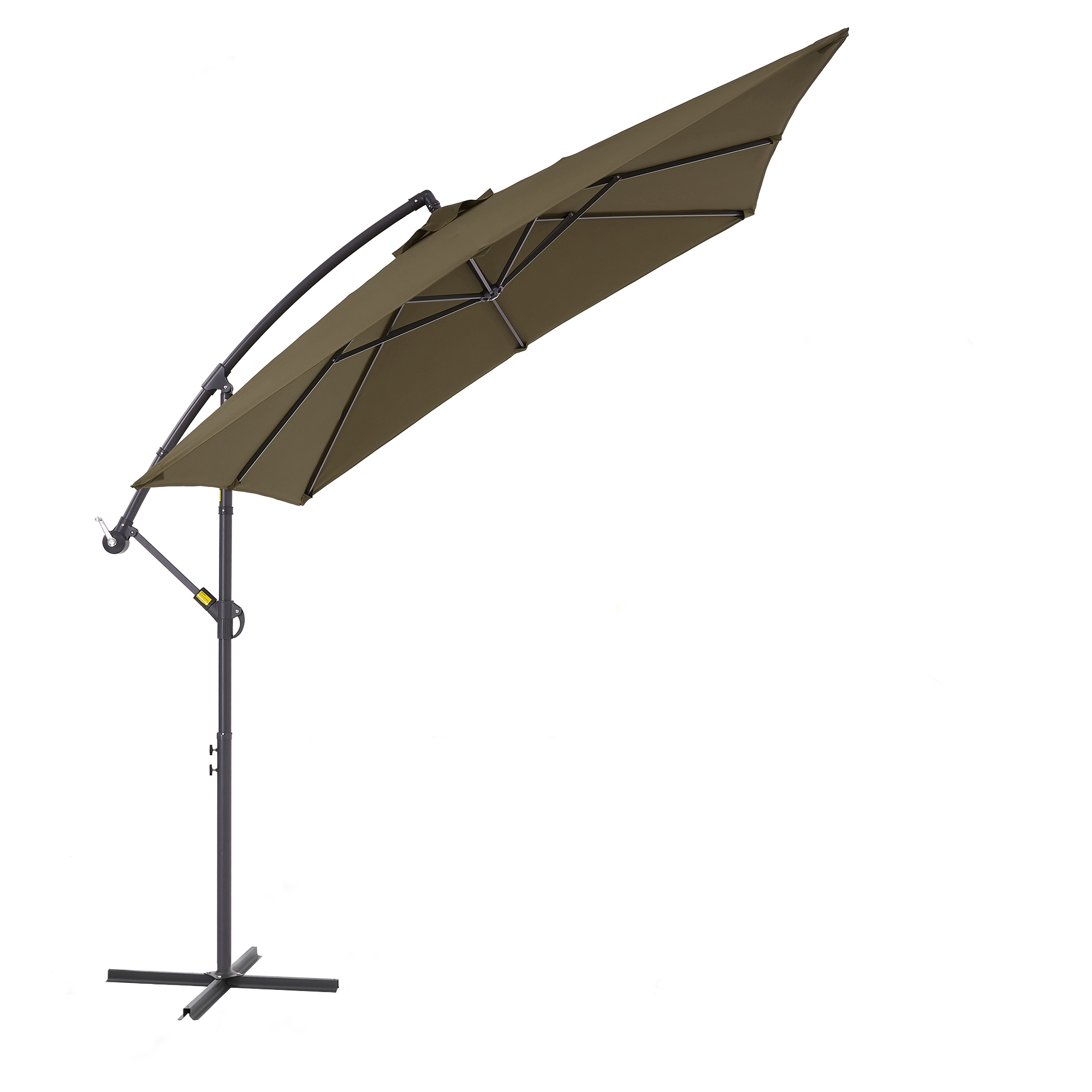 thumbnail video image 2 of ACEGOSES 8.2×8.2FT Backyard Offset Hanging Umbrella , Square Canopy, Steel Pole and Ribs for Outdoors, Beaches and Lawns, Taupe, 2 of 7