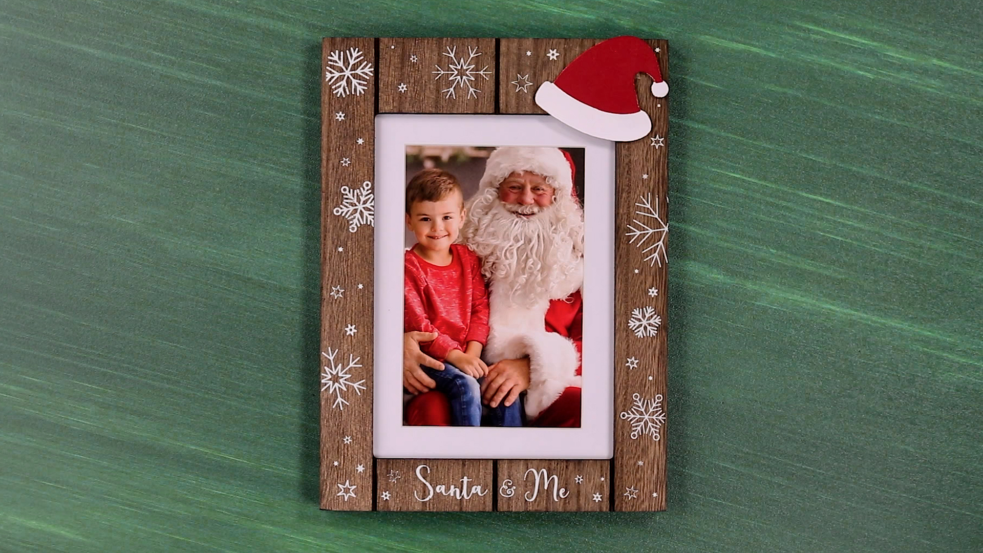 thumbnail video image 2 of Fine Photo Gifts Santa & Me 4x6 or 5x7 Wood Picture Frame, 2 of 6