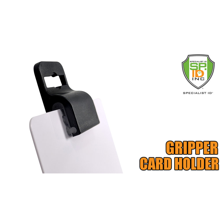 White Gripper Card Holder Clamp - Holds Standard Credit Card Size