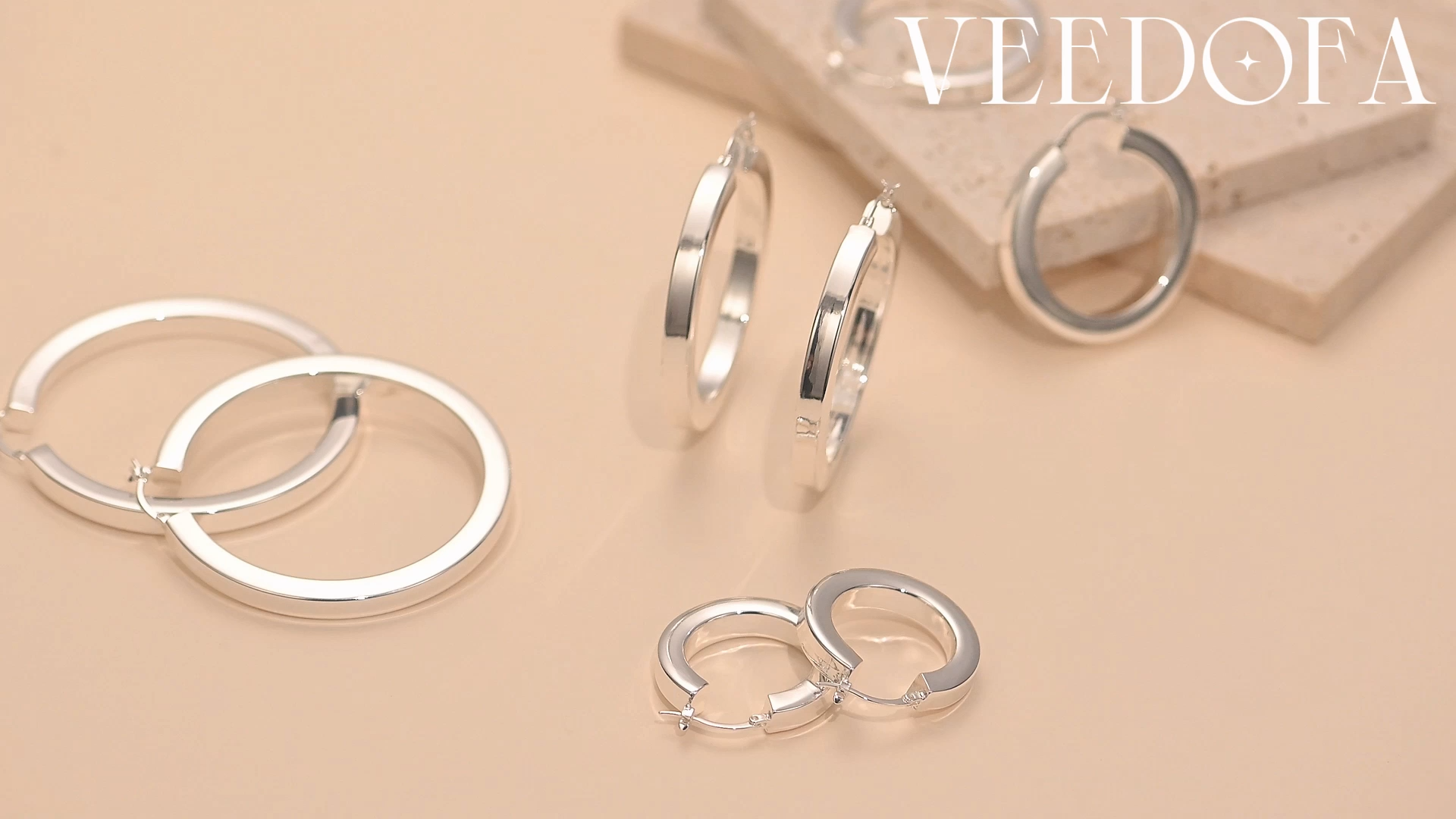 VEEDOFA Silver Plated Square Tube Hoop Earrings for Women - Walmart.com