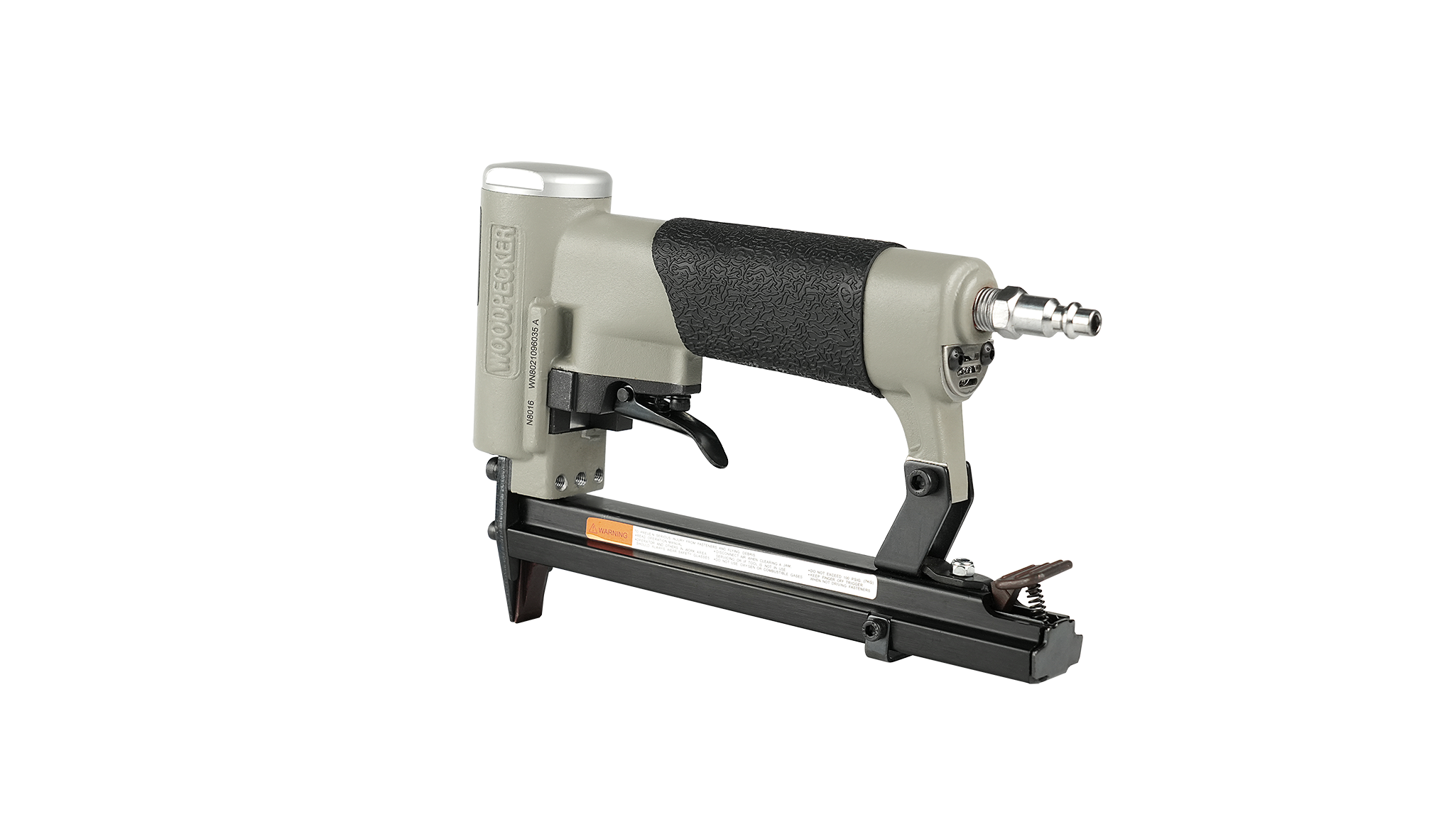 Woodpecker - N8016 Pneumatic Upholstery Stapler, 21 Gauge, Full Metal, 1/2  Crown, 1/4 to 5/8 Length 80 Staples, Air Power Upholstery Staple Gun