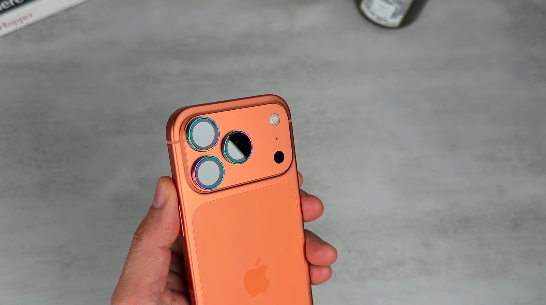 thumbnail video image 2 of Upcommon UARMOR Camera Lens Protector for iPhone 17 Pro & Pro Max, 9H Tempered Glass, HD Clear, Easy Installation Kit - Orange, 2 of 7