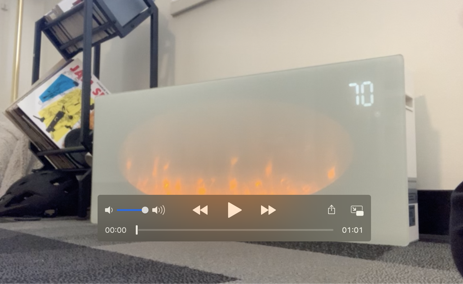 thumbnail video image 2 of Rmoati Convection Glass Panel Space 1500W/750W Intelligent Thermostat 24H Timer Child Safety Lock Quiet WiFi-Enabled Flame Heater for Indoor Use., 2 of 8