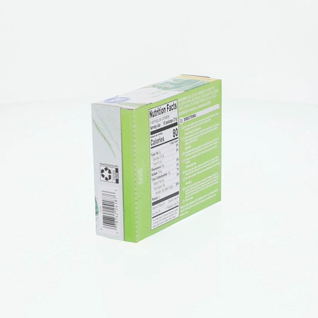 Great Value Lime Gelatin Dessert, Family Size, 6 oz, Bright Green