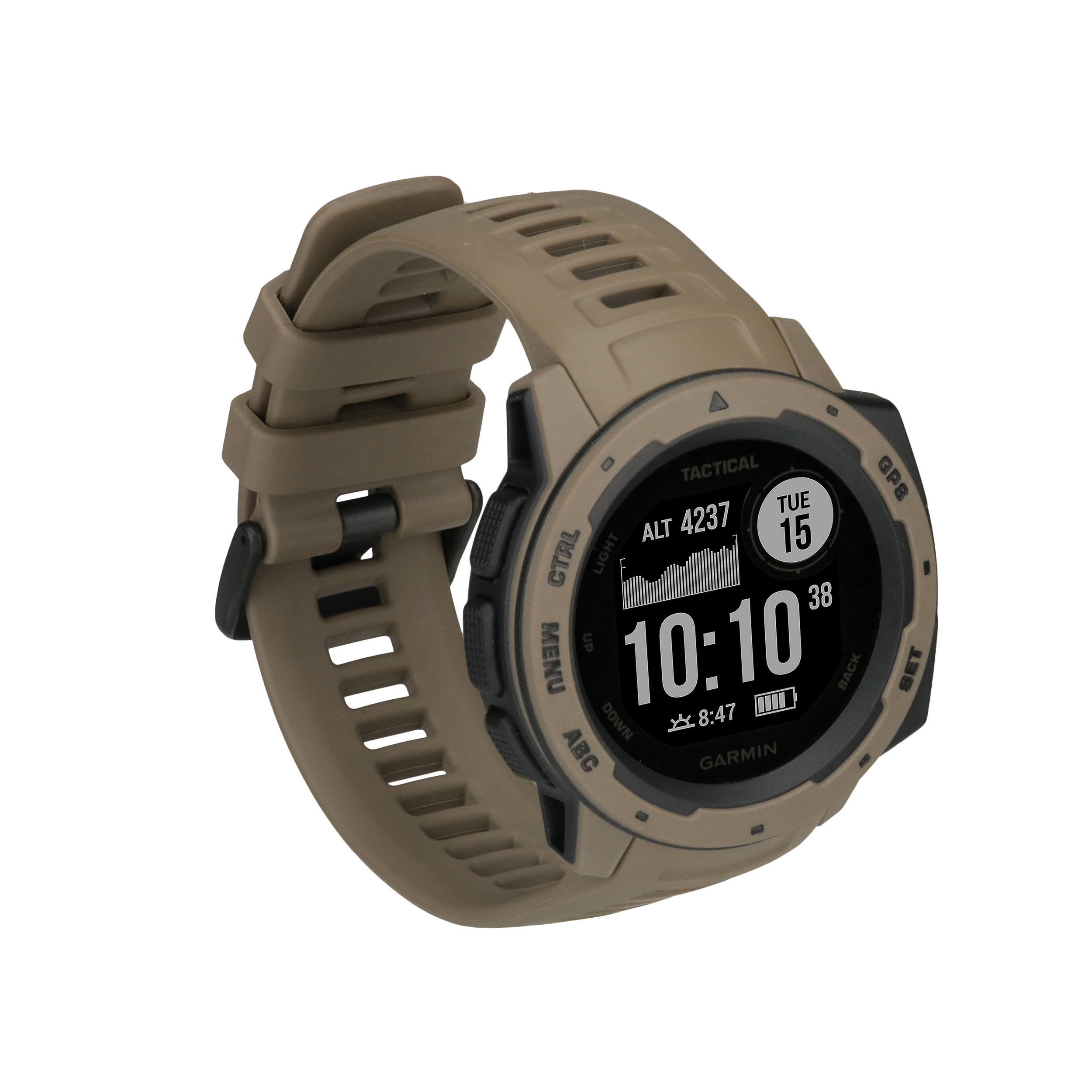 PC/タブレット PC周辺機器 Garmin Instinct Tactical Rugged GPS Waterproof Smartwatch, Tactical Tan