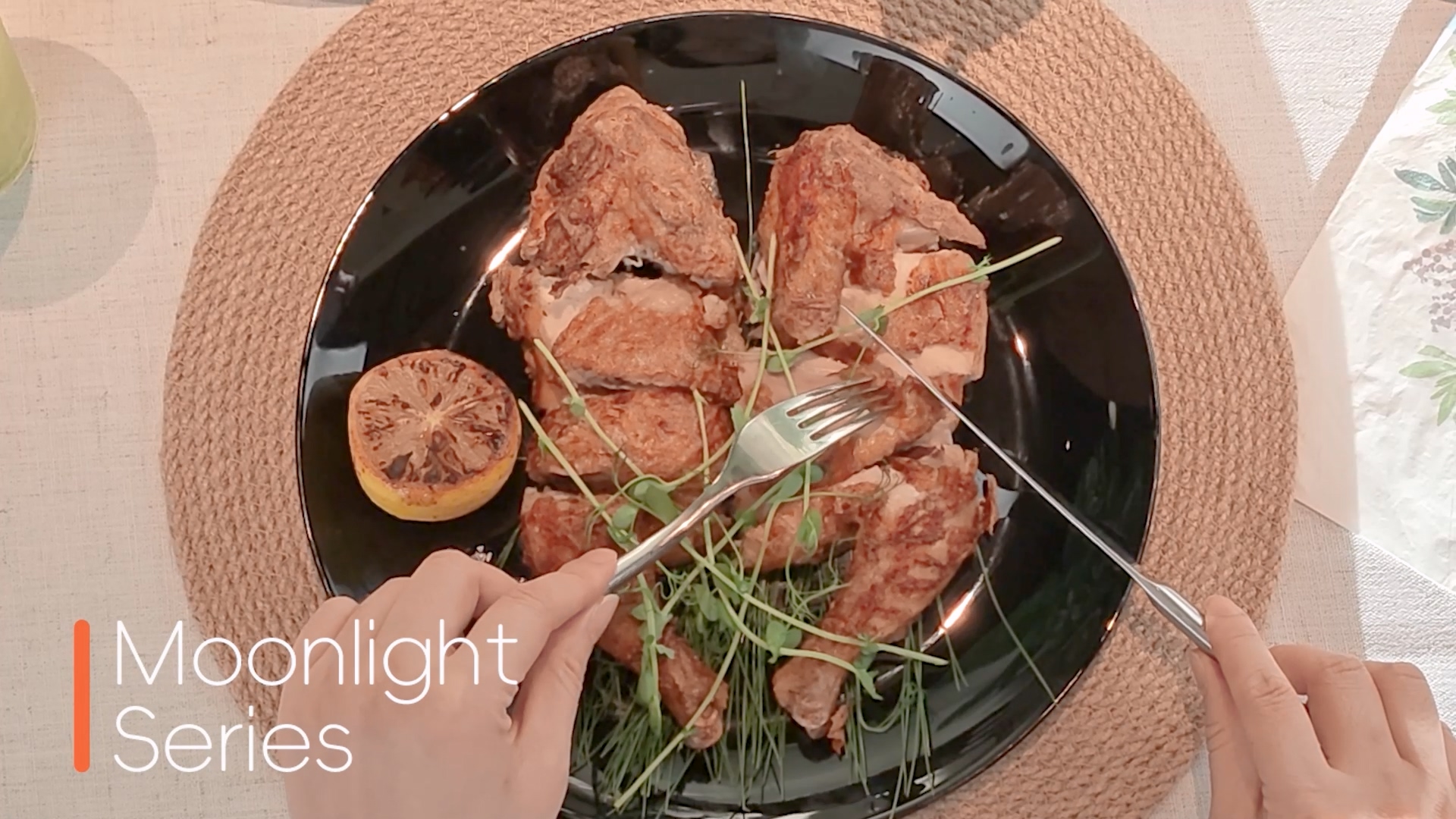 thumbnail video image 2 of LaGlint 10.5 inch Dinner Plate Set of 6, Lightweight Round Opal Glass Black Dinnerware Plates, Dishwasher and Microwave Safe, 2 of 9