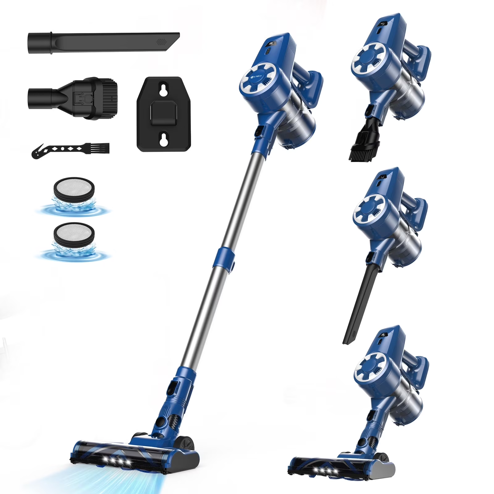 thumbnail video image 2 of UMLO Cordless Vacuum Cleaner Lightweight Stick Vacuum for Hard Floor Carpet Pet Hair, 2 of 9