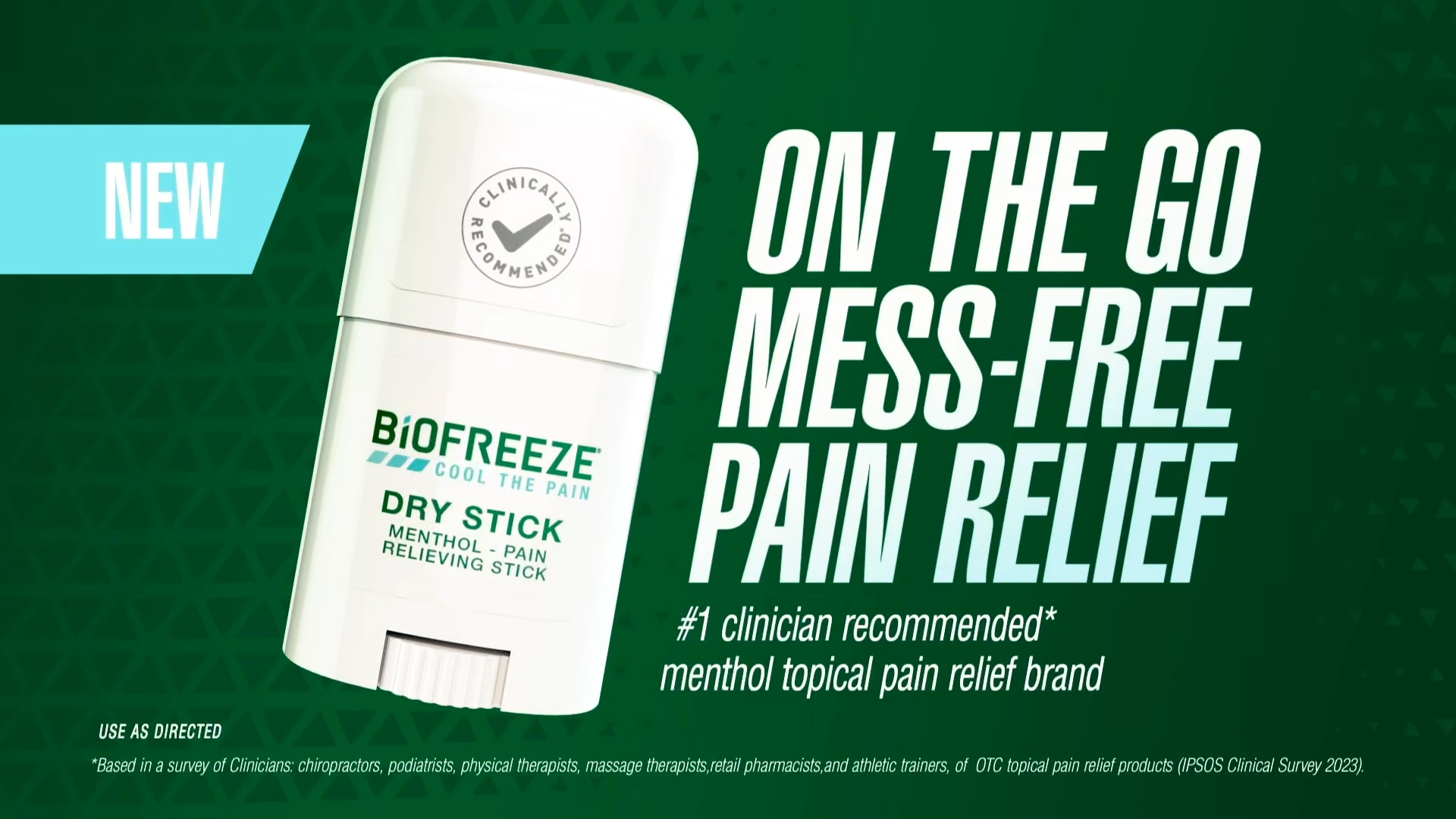 thumbnail video image 3 of Biofreeze Dry Stick Pain Reliever, Arthritis Pain Relief & Back Muscle Joint, Up To 100 Uses, 0.76 oz, 3 of 16
