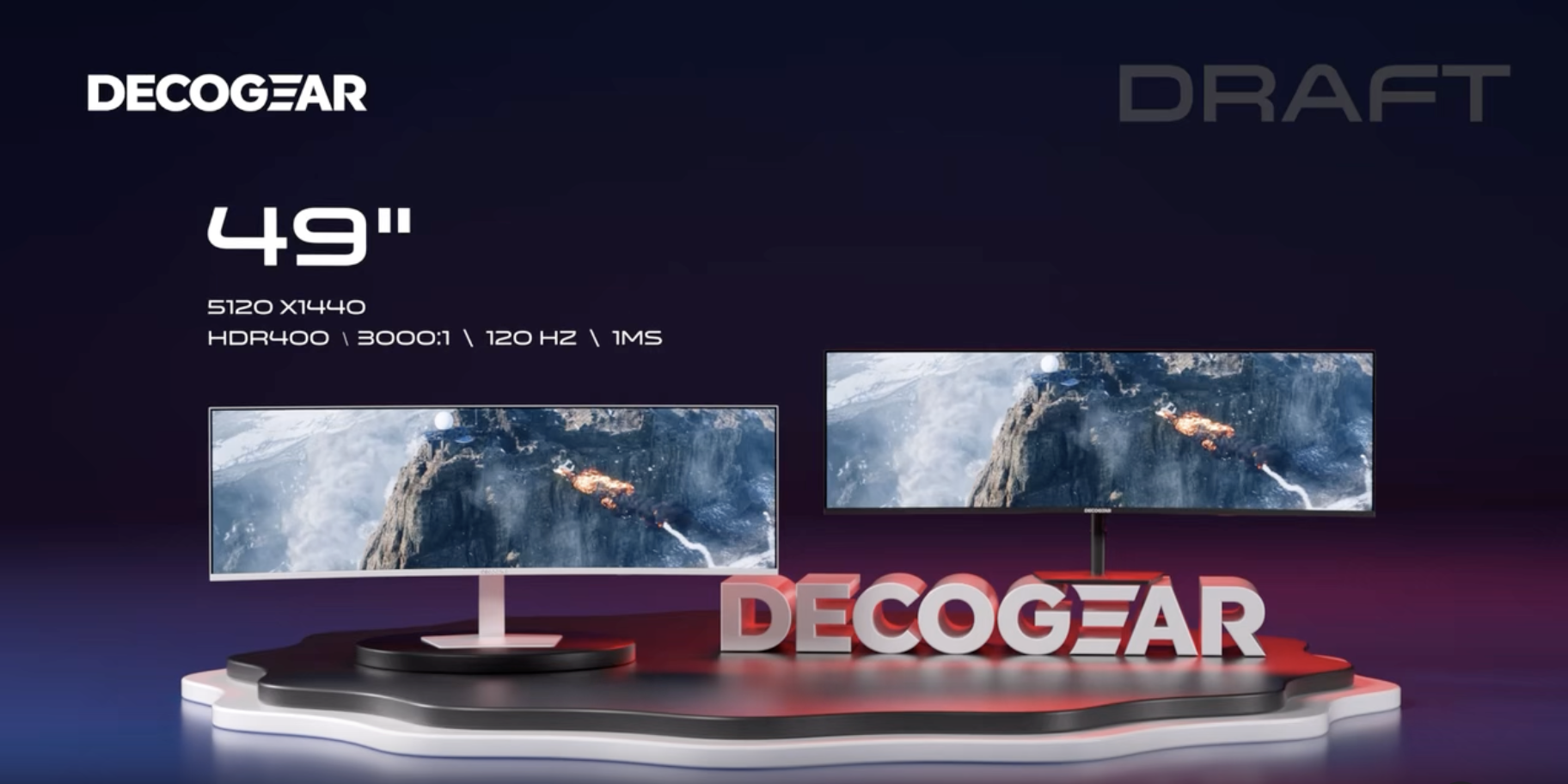thumbnail video image 2 of Deco Gear 49" Curved Ultrawide Monitor, 144Hz, HDR400, USB-C 65W, KVM, HDMI/DP, PBP/PIP, 2 of 9