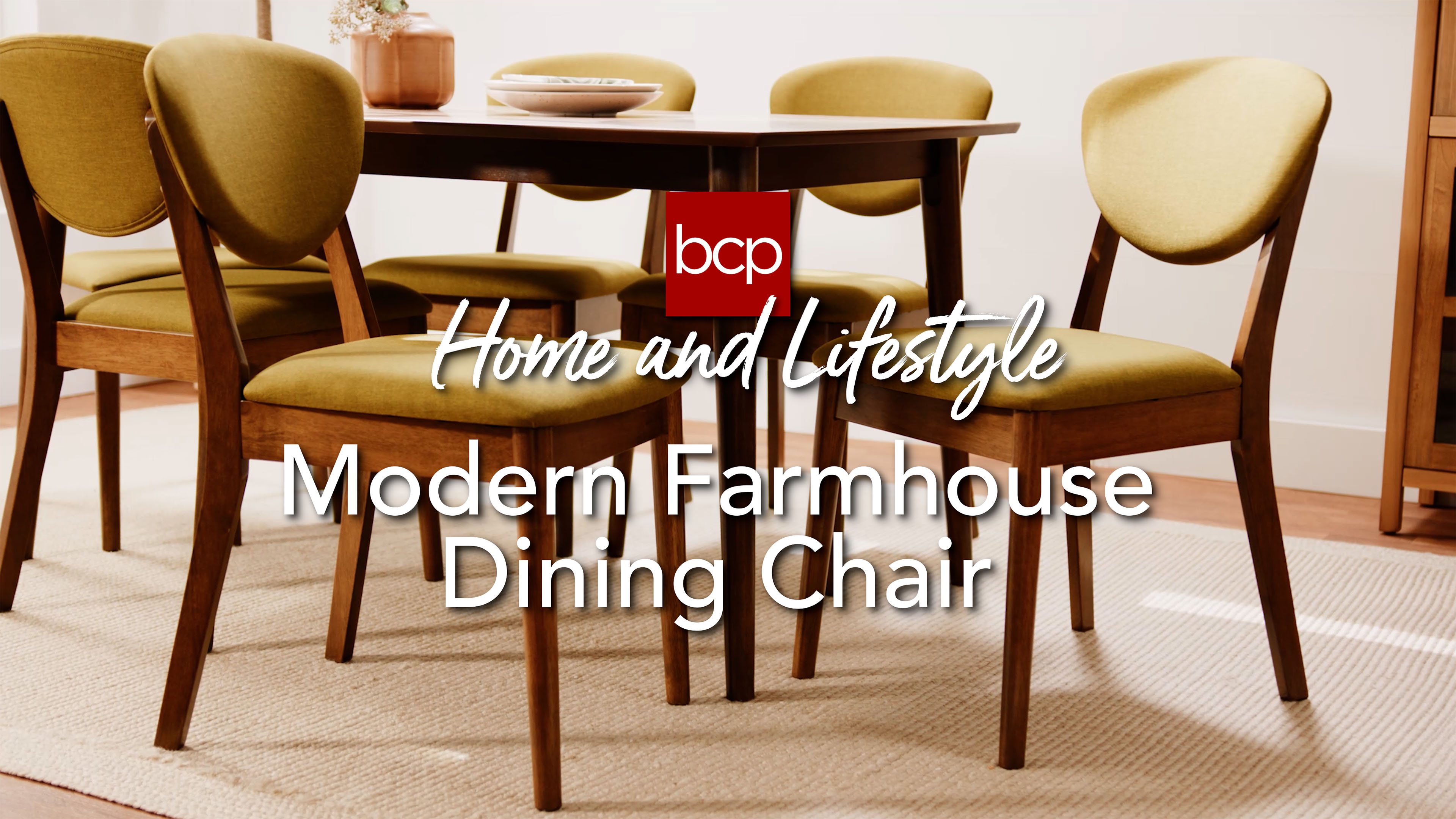 thumbnail video image 2 of Best Choice Products Set of 4 Wooden Dining Chairs, Wood Modern Farmhouse Upholstered Chairs - Walnut/Cream, 2 of 8