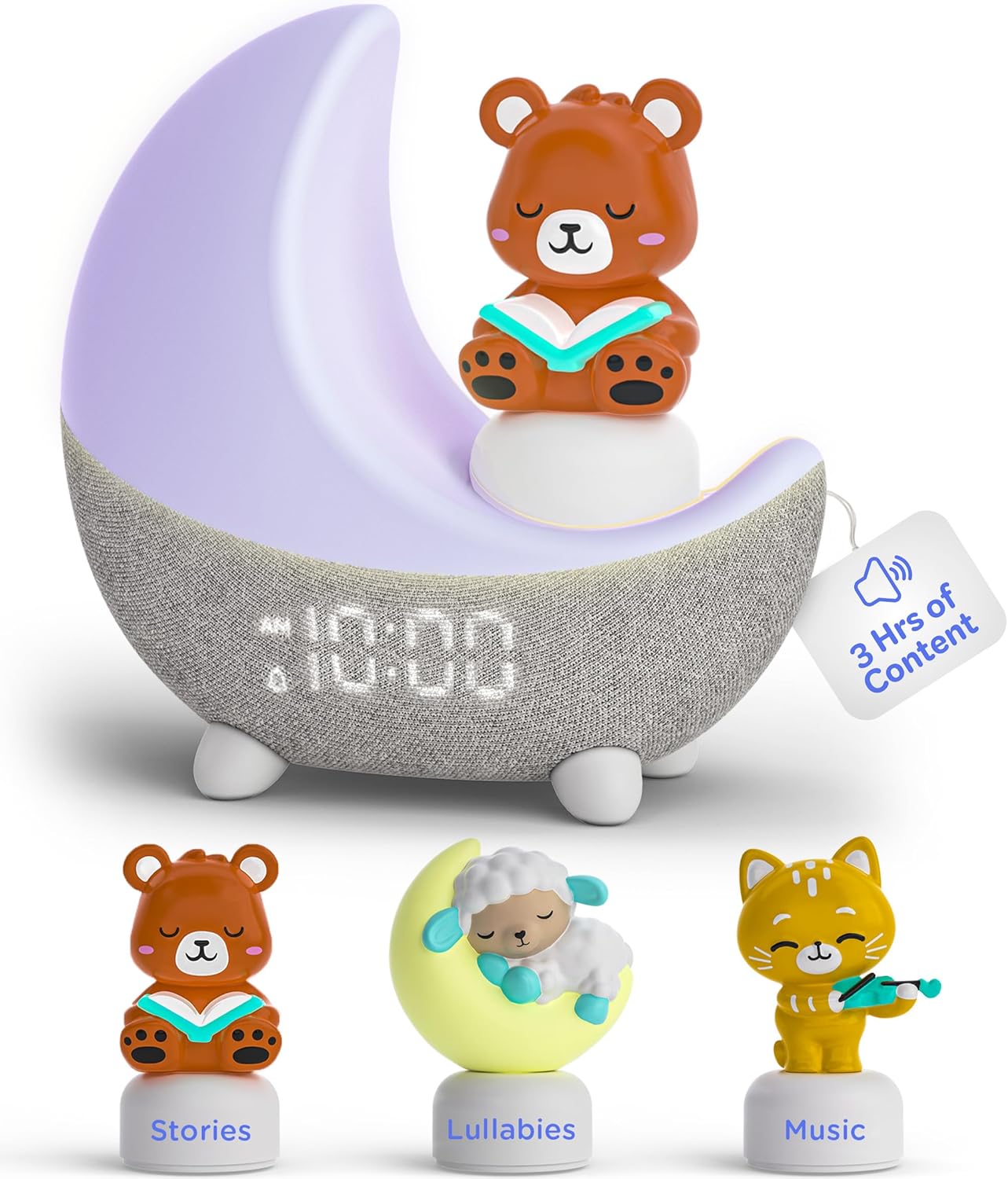 thumbnail video image 2 of Move2Play, Dozi, Kids Alarm Clock & Sound Machine | 3+ Hrs of Content | Ok to Wake | Night Light | White Noise & Sleep Music | Toddler and Baby Essential | Sleep Machine for Boys & Girls, 2 of 7
