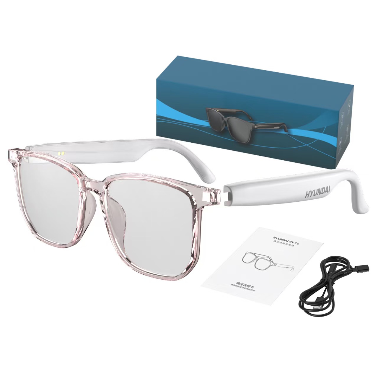 thumbnail video image 2 of Smart Glasses AI Intelligent Translation Wireless Bluetooth Glasses With Real-time Simultaneous Interpretation Headset 2025 New HY—C8, 2 of 14