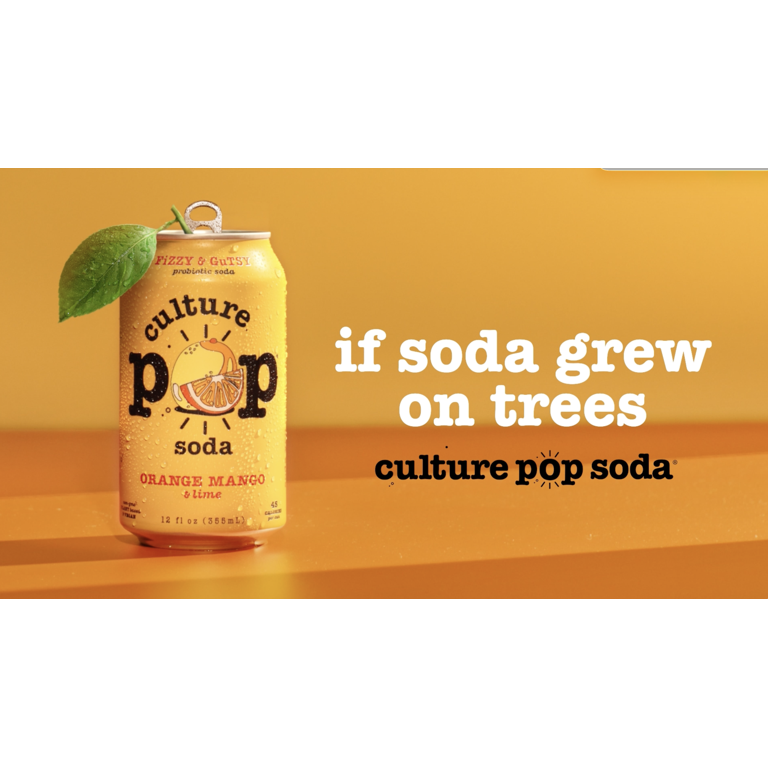 Culture Pop, Soda Sparkling Probiotic Drink, 12 Pack, Grape