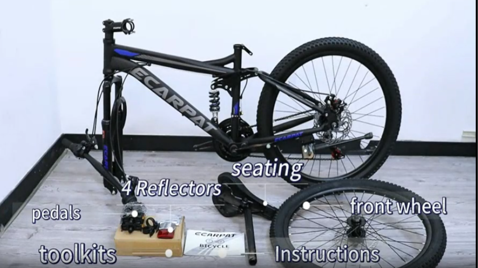 thumbnail video image 2 of 24 Inch Mountain Bike for Teenagers, High Carbon Steel Frame, Dual Full Suspension Mountain Bike, Mountain Tire, 21 Speed Mens Womens Outdoor Cycling, Birthday Gifts, 2 of 9