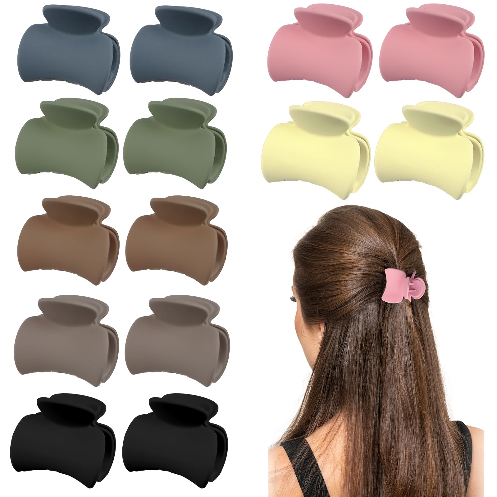 thumbnail video image 2 of GIRACOA 14 Pieces Small Hair Clips for Women, Non-Slip Hair Clips, Mini Matte Hair Clips, Hair Accessories for Women and Girls, Small Hair Clips, 7 Colors, 2 of 11