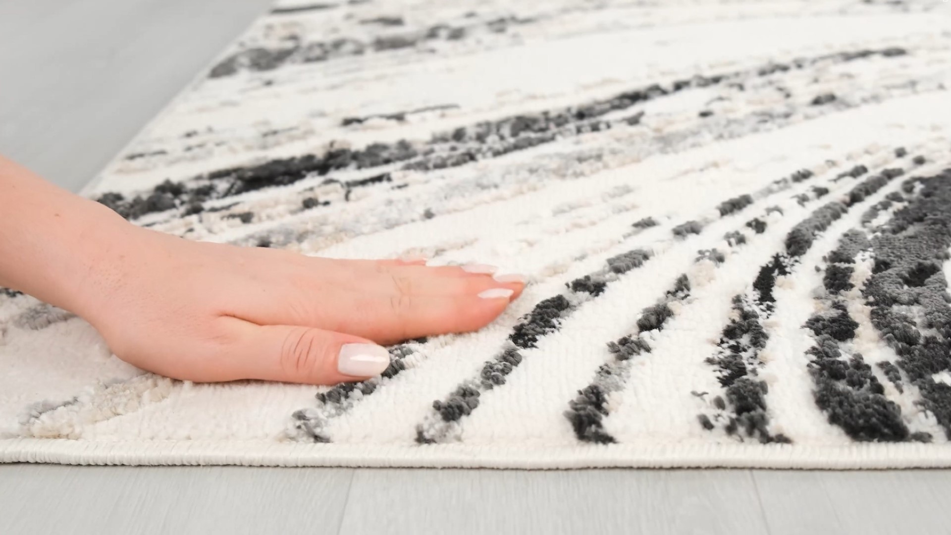thumbnail video image 2 of Luxe Weavers Modern Marble High Low Gray 8x10 Indoor Area Rug Abstract Living Room Carpet, 2 of 11