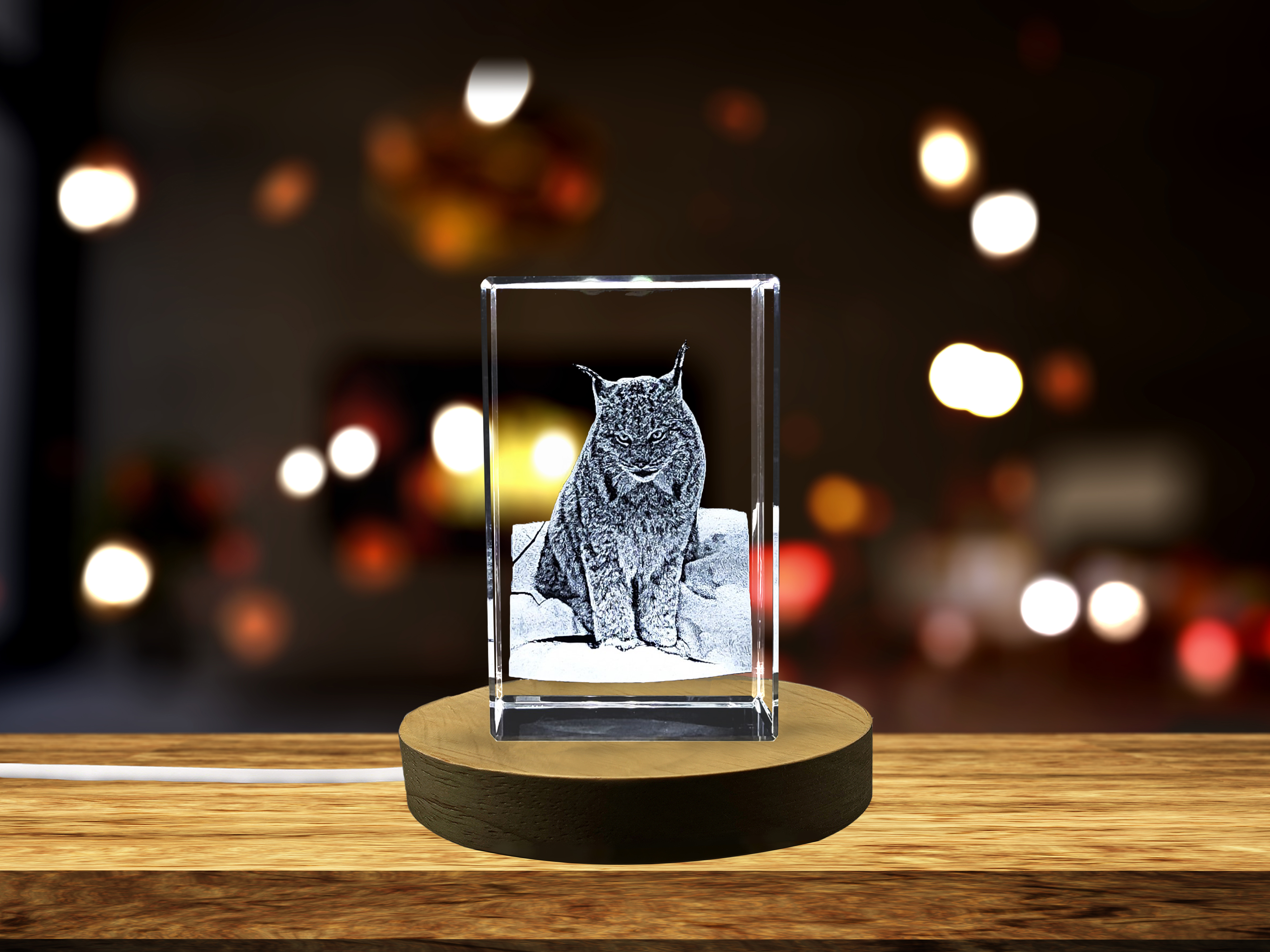 thumbnail video image 2 of Exquisitely Crafted Canadian Lynx Crystal Sculpture, 2 of 7