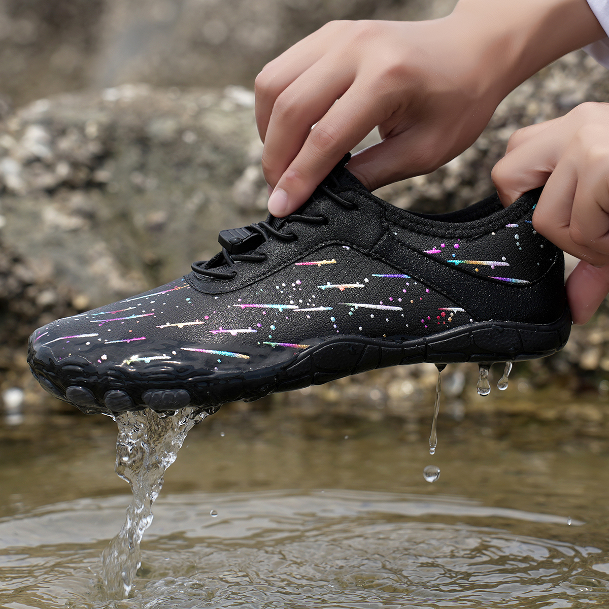 thumbnail video image 2 of Meteor Barefoot Hiking Shoes for Women Men, Wide Toe Box, Breathable & Non-Slip Athletic Water Shoes for Trail, River, and Outdoor Adventure, 2 of 11