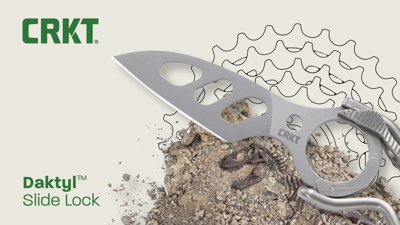 thumbnail video image 2 of CRKT Daktyl EDC Folding Pocket Knife: Everyday Carry, Bead Blast Blade, Hole in One Center Pivot, Slide Lock, Skeletonized Frame 5151, 2 of 8