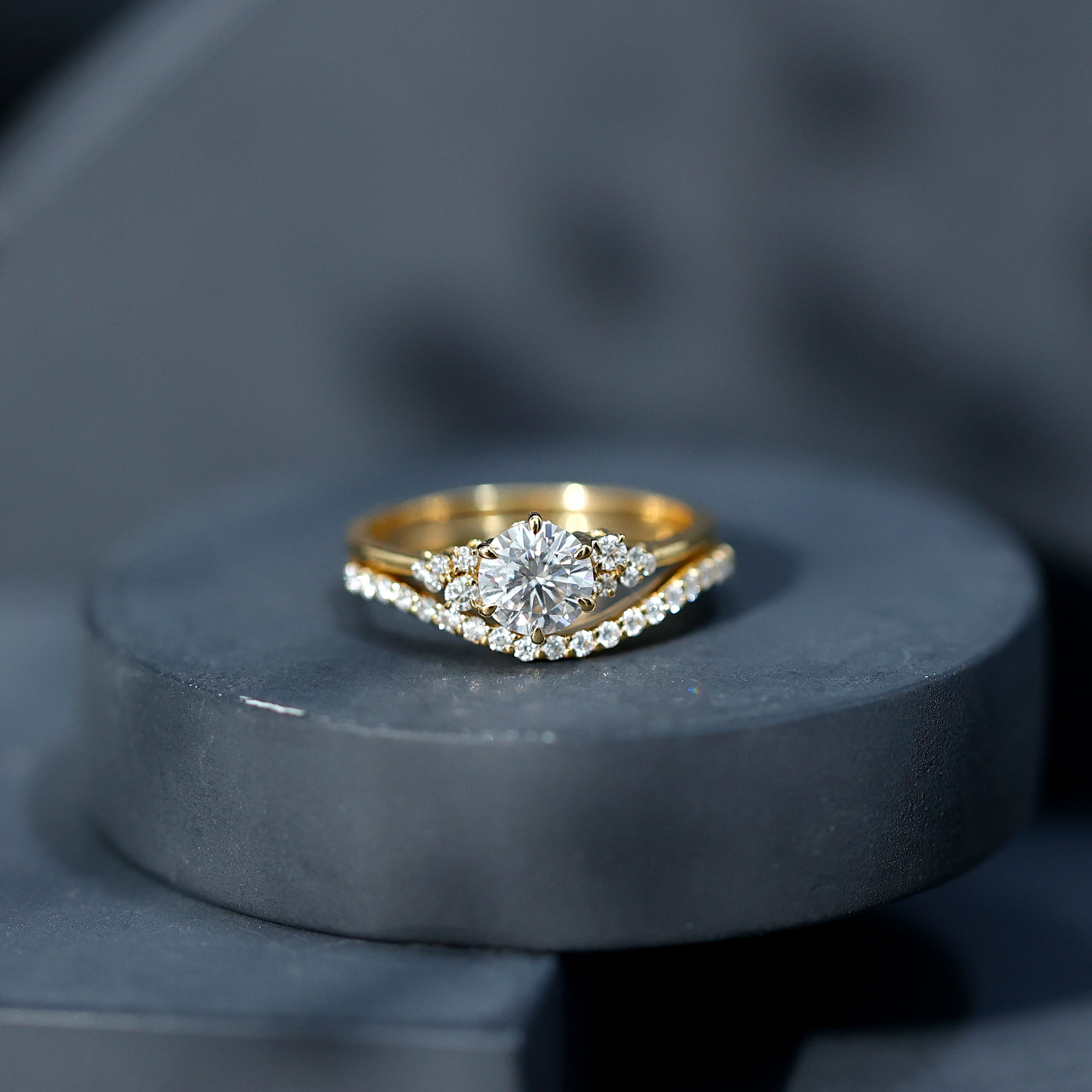 thumbnail video image 2 of Rosec Jewels Lab Grown Diamond Wedding Ring Set - 1 Ct Engagement Ring with Enhancer - EF-VS Grade, 925 Sterling Silver, US 4.00, 2 of 9