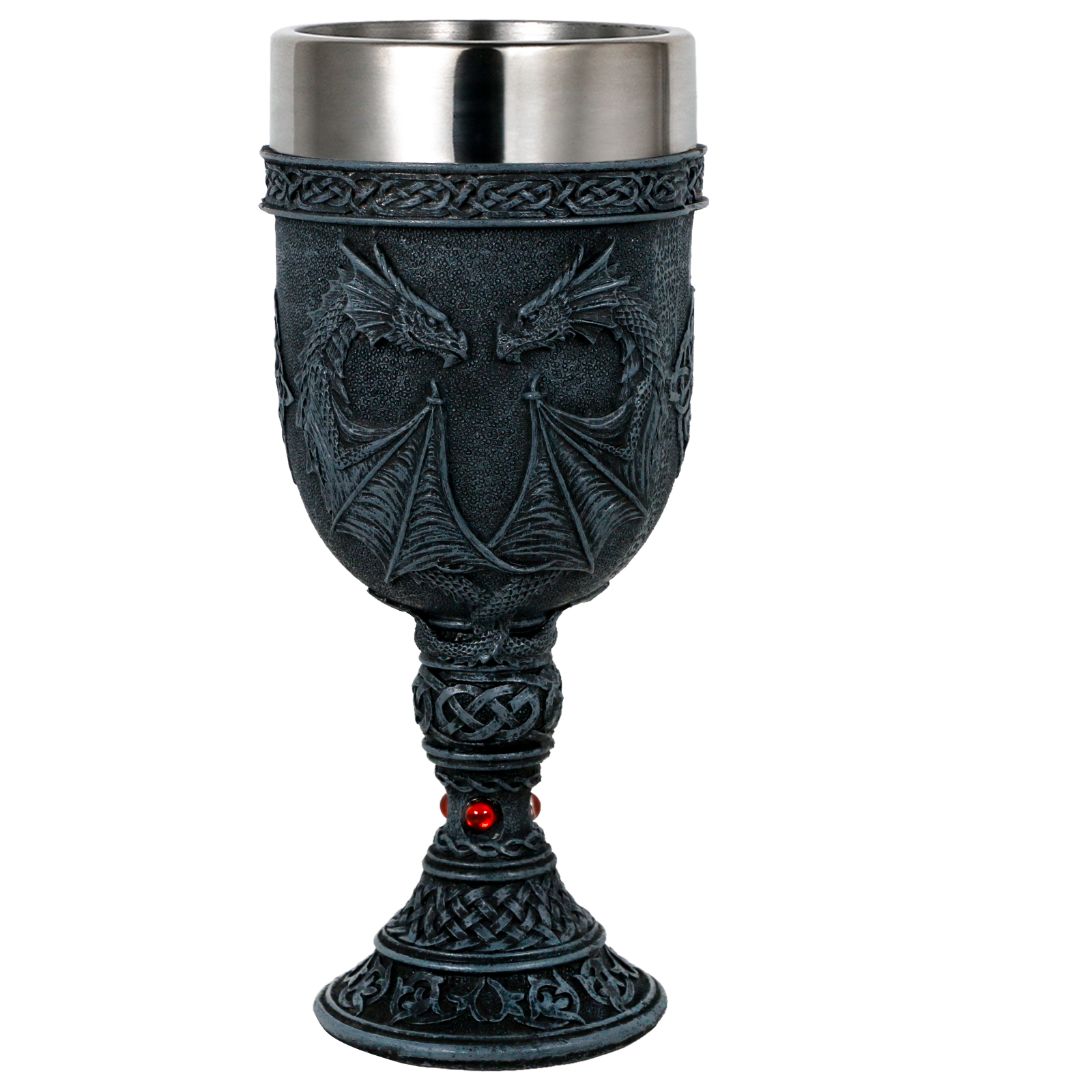 thumbnail video image 2 of Medieval Dark-Night Dragon Goblet - Dungeons and Dragons Gifts Game Ideas of Thrones Merchandise 7oz Stainless Steel Drinking Cup Gothic GOT Dragon D&D Chalice Party Decor Collectible, 2 of 7
