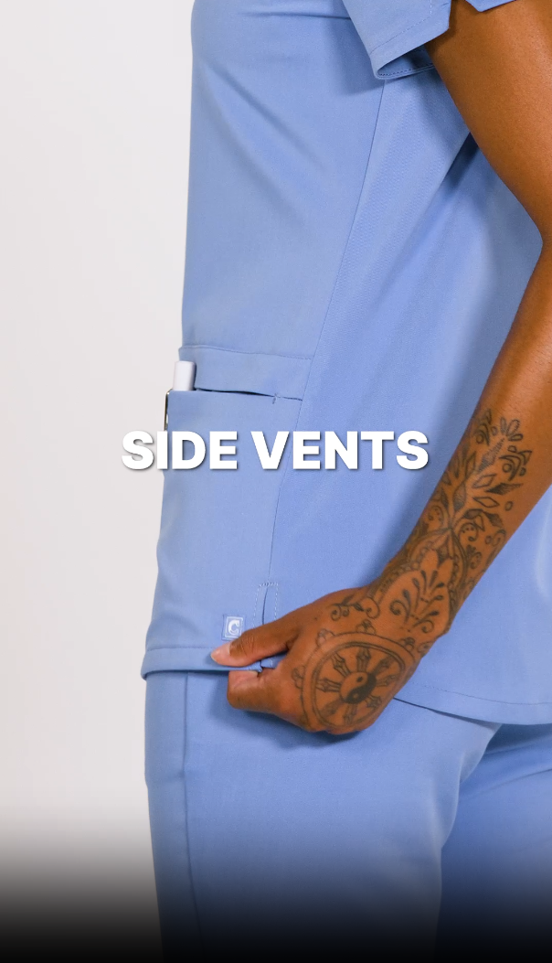 thumbnail video image 2 of Cherokee Atmos Scrubs Top For Women V-Neck CK837A, 2 of 6