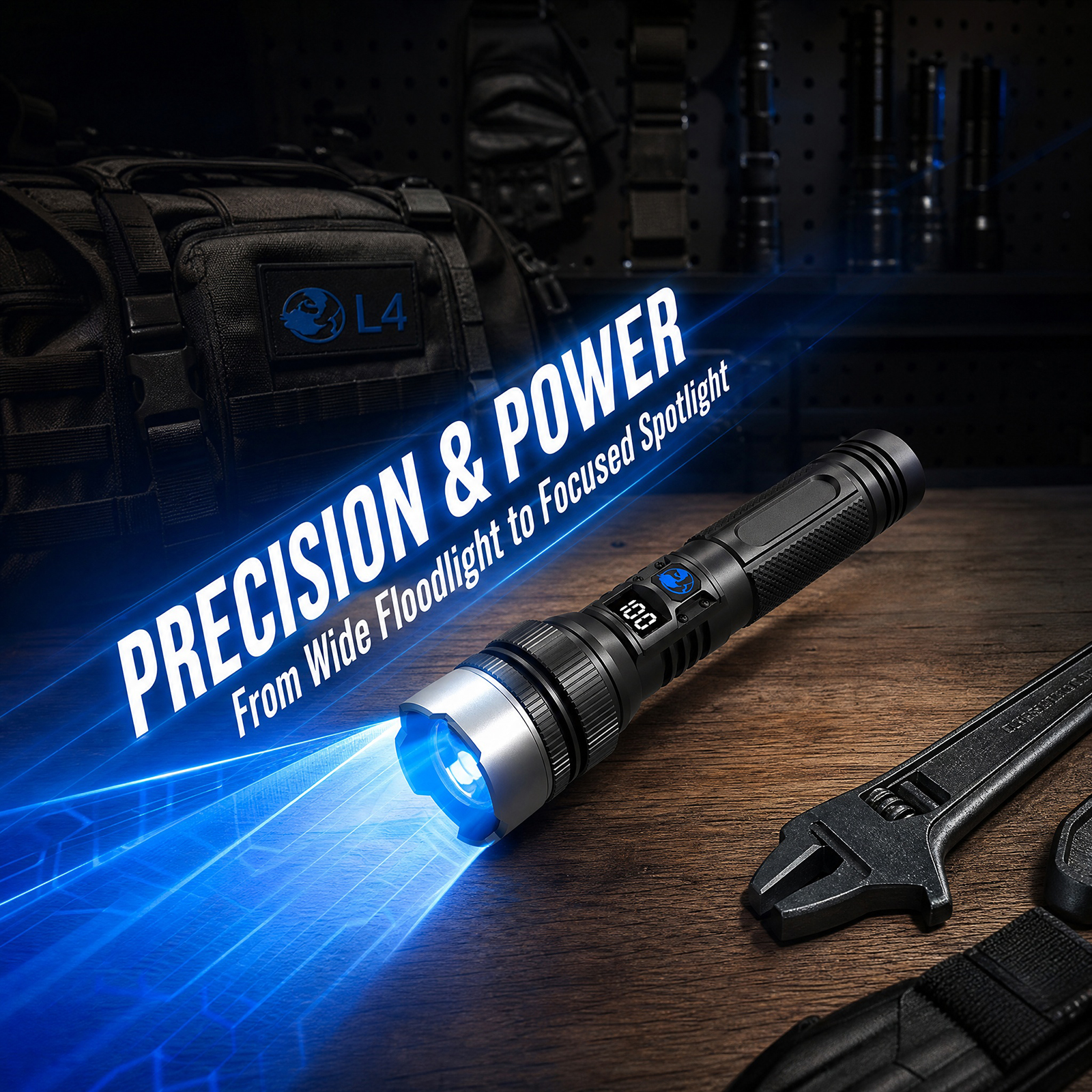 thumbnail video image 2 of Juyafio Powerful Flashlight 150000 Lumens,USB Rechargeable Waterproof,Super Bright XHP70.2 Handheld Flashlight,Zoomable Torch for Home,Hunting Camping(4PCS), 2 of 13