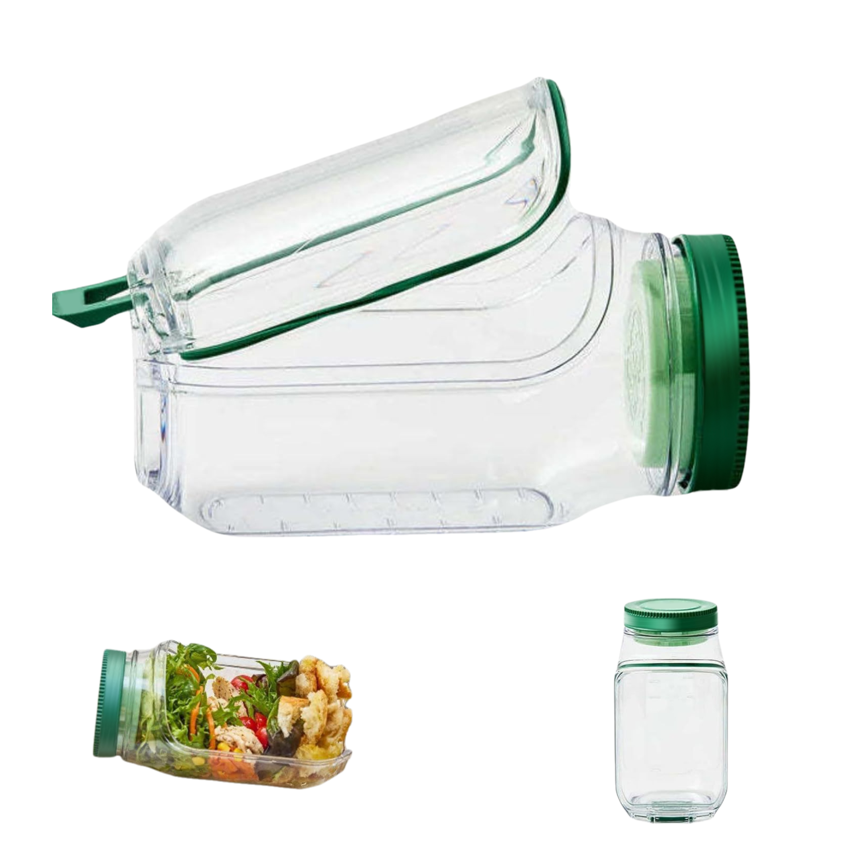 thumbnail video image 2 of Elitzia Salad Jar with Side Opening Portable Original Salad Box with Dressing Compartment for Men and Women Lunch Box Container Home Office Outdoor Travel Use ETSB82, 2 of 6