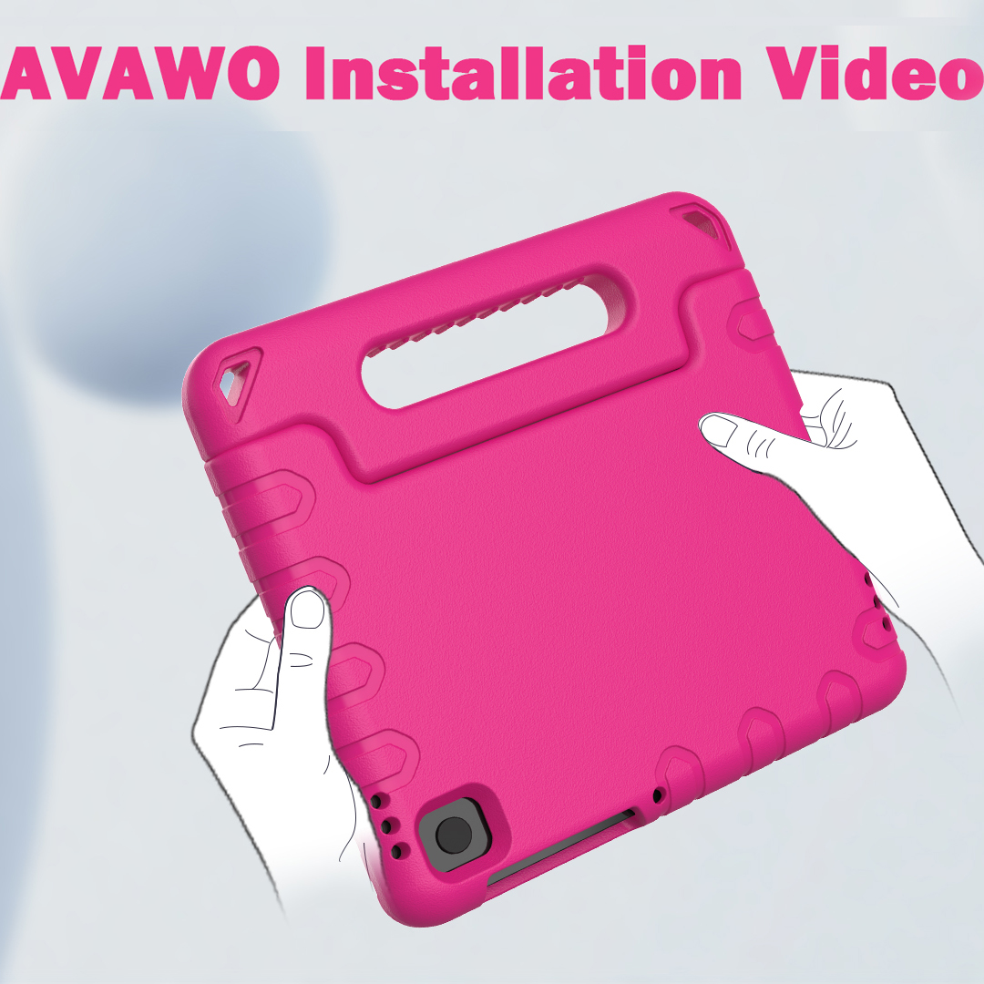 thumbnail video image 2 of AVAWO Kids Case for New iPad (A16) 11th Generation 11 Inch 2025 & iPad 10th Generation 10.9" 2022 with Built-in Screen Protector Durable Shockproof Lightweight Handle Cover, Black, 2 of 10