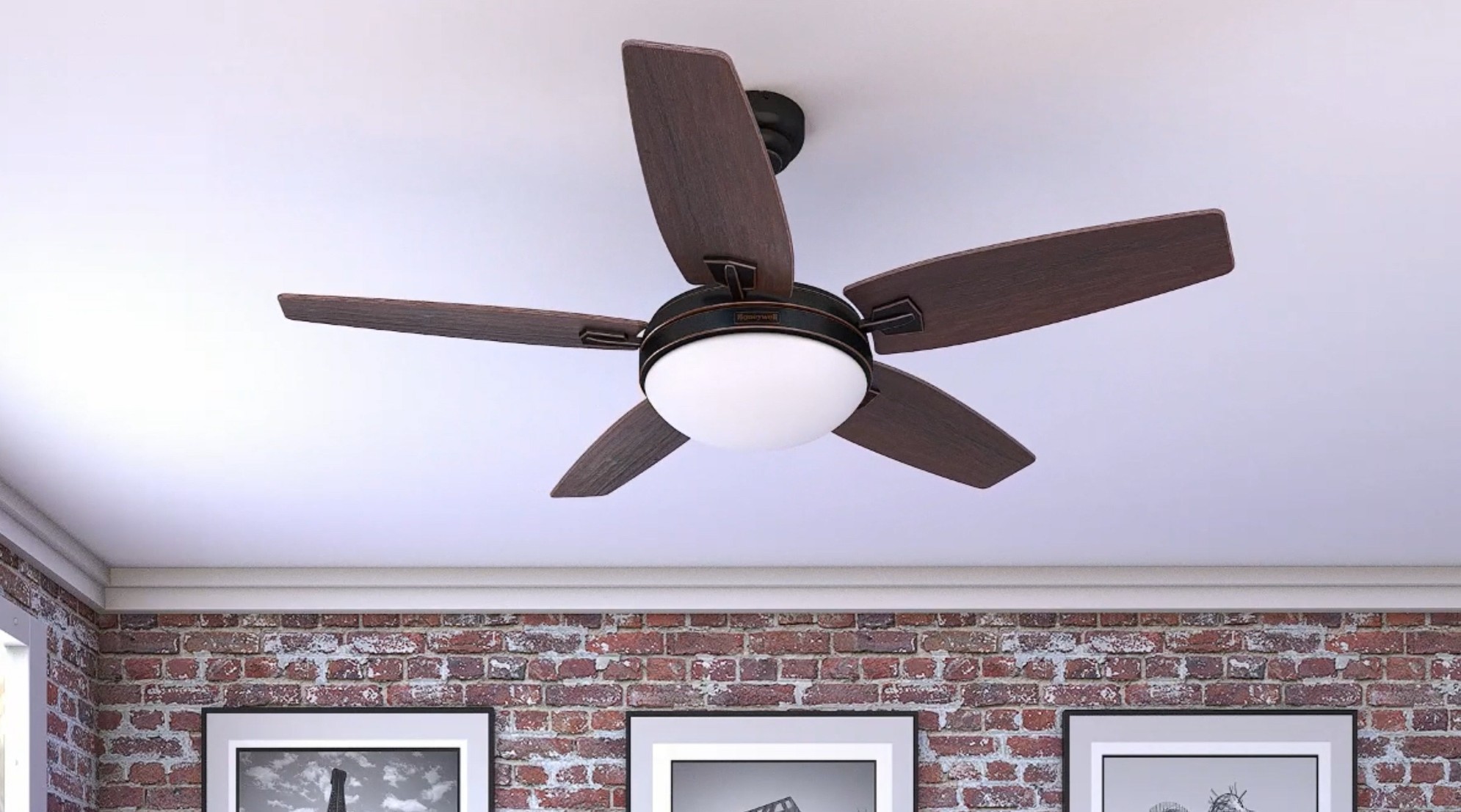 thumbnail video image 2 of Honeywell 48" Contemporary Ceiling Fan, LED Light, Remote Control, Carmel, Black, 2 of 2