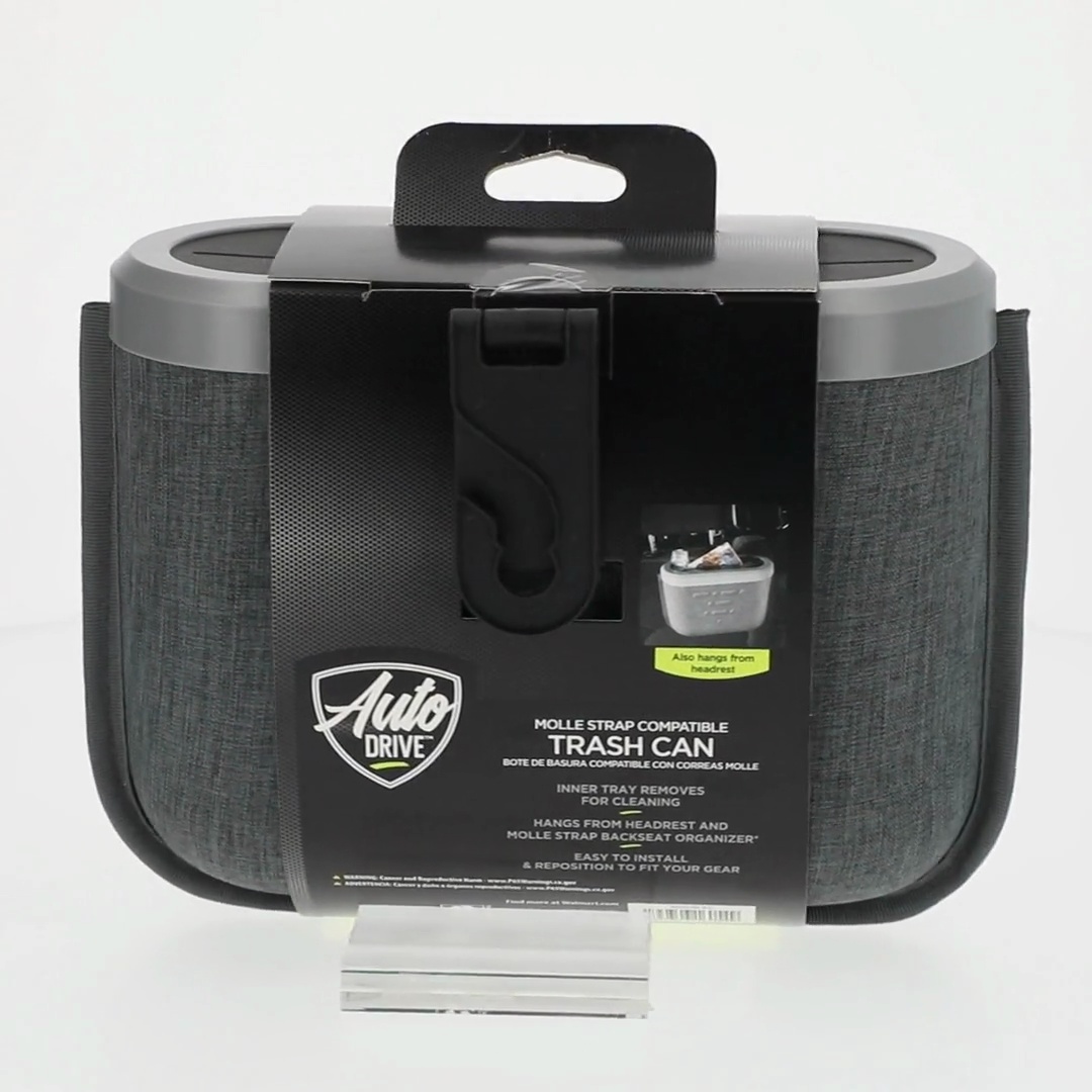 Auto Drive Trash Can with MOLLE Strap Compatible Cover for Vehicle