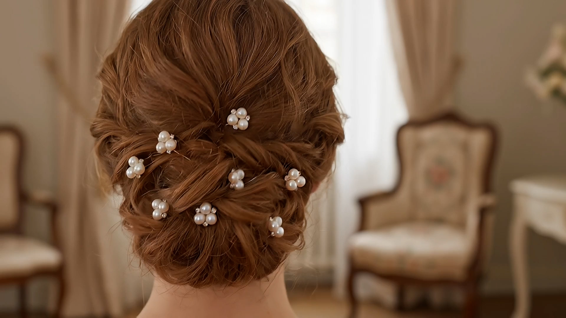 thumbnail video image 2 of MIALLO Delicate Rose Gold Pearl Hair Pins for Women, 12PCS Rhinestone Hairpins for Wedding, Bridesmaid, Prom & Everyday Hairstyle, 2 of 7
