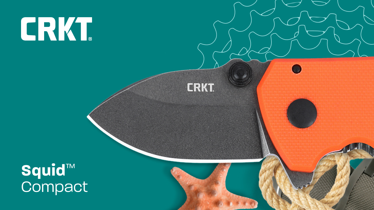 thumbnail video image 2 of CRKT Squid Compact Everyday Carry Assisted Folding Knife with Frame Lock: D2 Plain Edge Blade, G10 Handle, Pocket Clip, 2486, 2 of 7