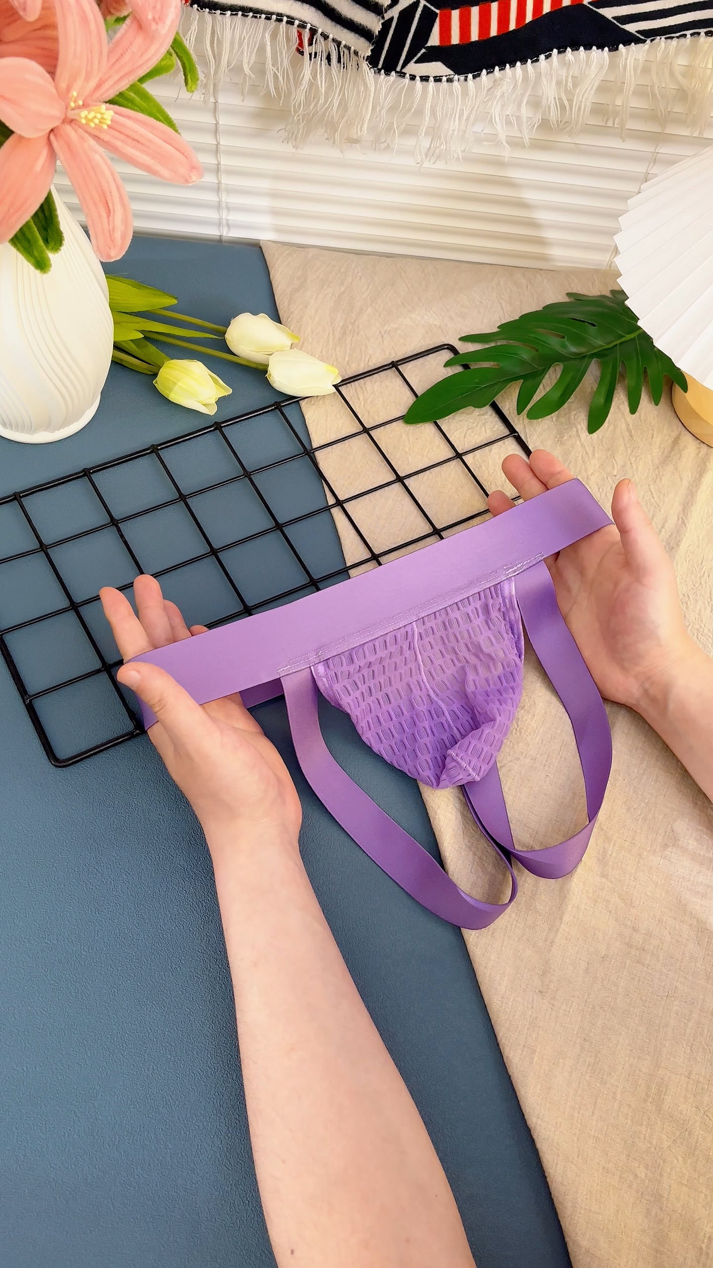 thumbnail video image 2 of Kudavo Mens Bikini Underwear Jockstrap Breathable Mesh Mens Thongs Sport Underpants, 2 of 10