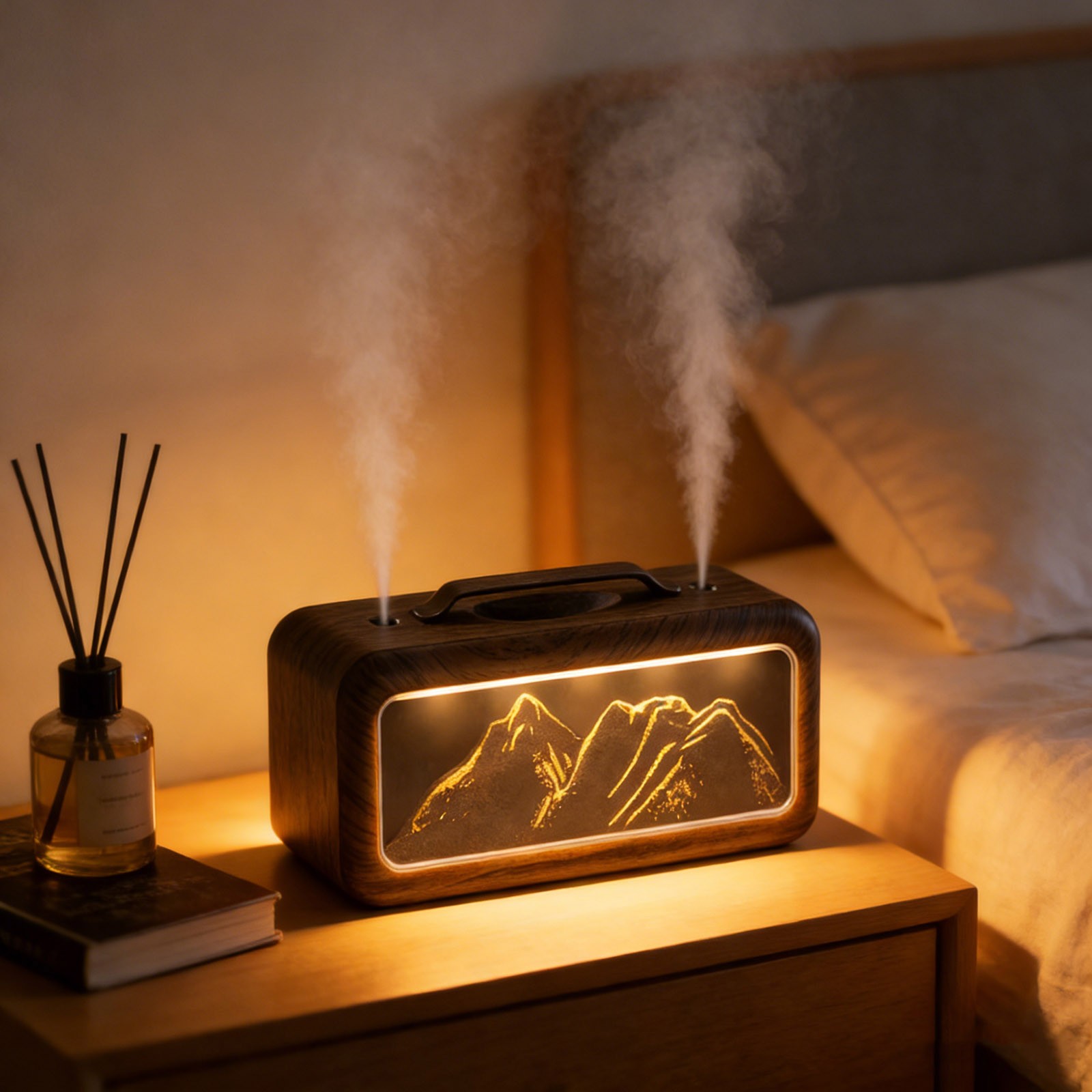 thumbnail video image 2 of LoyisVidion Color-changing Room Humidifier - Humidifiers for Bedroom and Large Room 1.1L Cool Mist Humidifier for With-Quiet Night Light Function NEW, 2 of 9