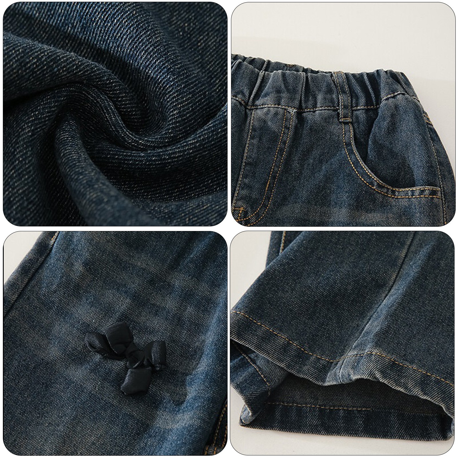 thumbnail video image 2 of JLMSPLWG Jeans for Kids Ripped Jeans Girls Wide Leg Jeans Petite Length Flare Yoga Pants High Waisted Black Pants Black Flare Pants New Born Baby, Blue 10-11 Years, 2 of 10