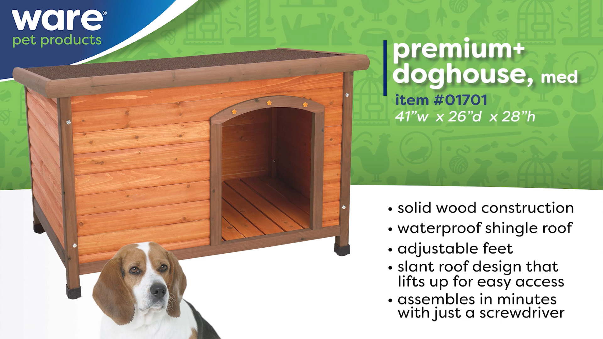 thumbnail video image 2 of Premium Plus Dog House - Medium, 2 of 7