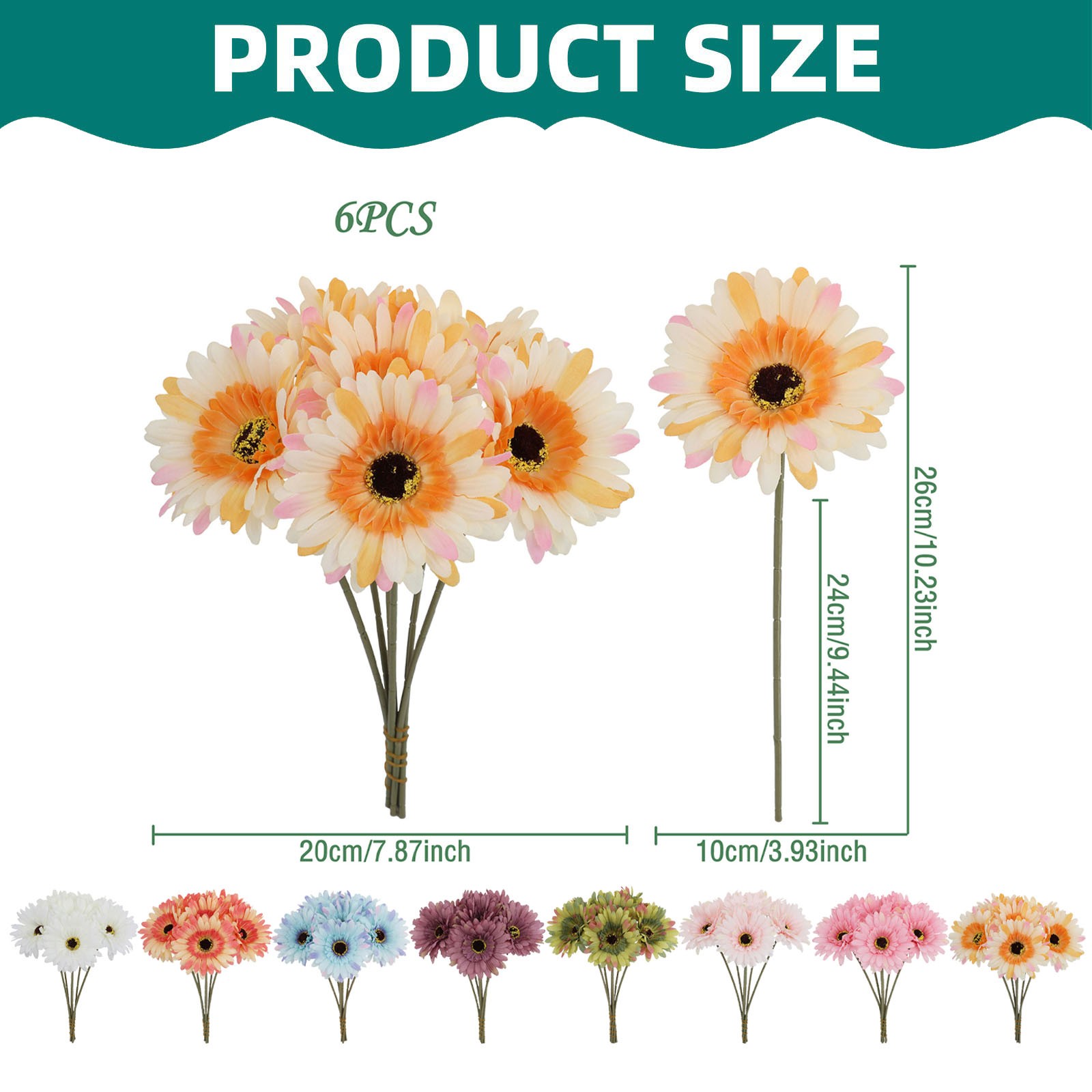 thumbnail video image 2 of Clearance Artificial flowers under $5,Artificial Gerbera Bouquet Wedding Handheld Flower Home & Hotel Decor Rustic Country Style Flower Arrangement, 2 of 10