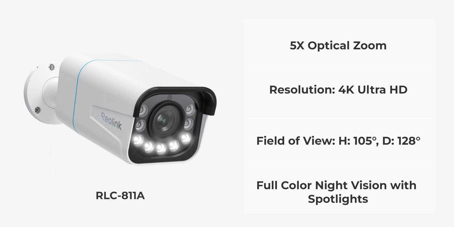 Reolink RLC-811A 4K PoE Security Camera with 5X Optical Zoom
