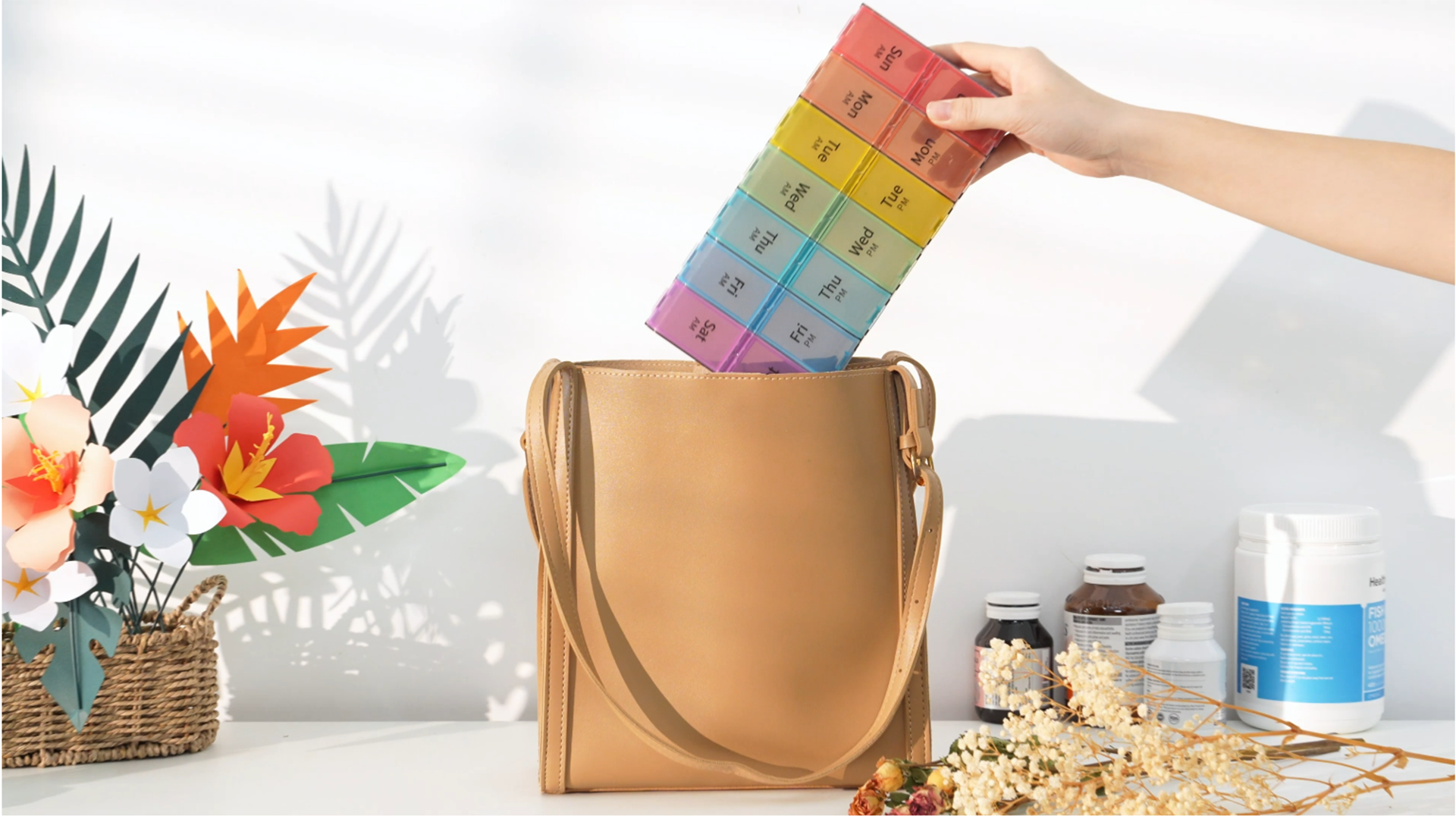 thumbnail video image 2 of Extra Large Pill Organizer 2 Times a Day, Weekly XL AM PM Pill Case, 7 Day Pill Box Twice a Day, Oversized Daily Medicine Organizer for Vitamins, Big Pill Container, 2 of 7