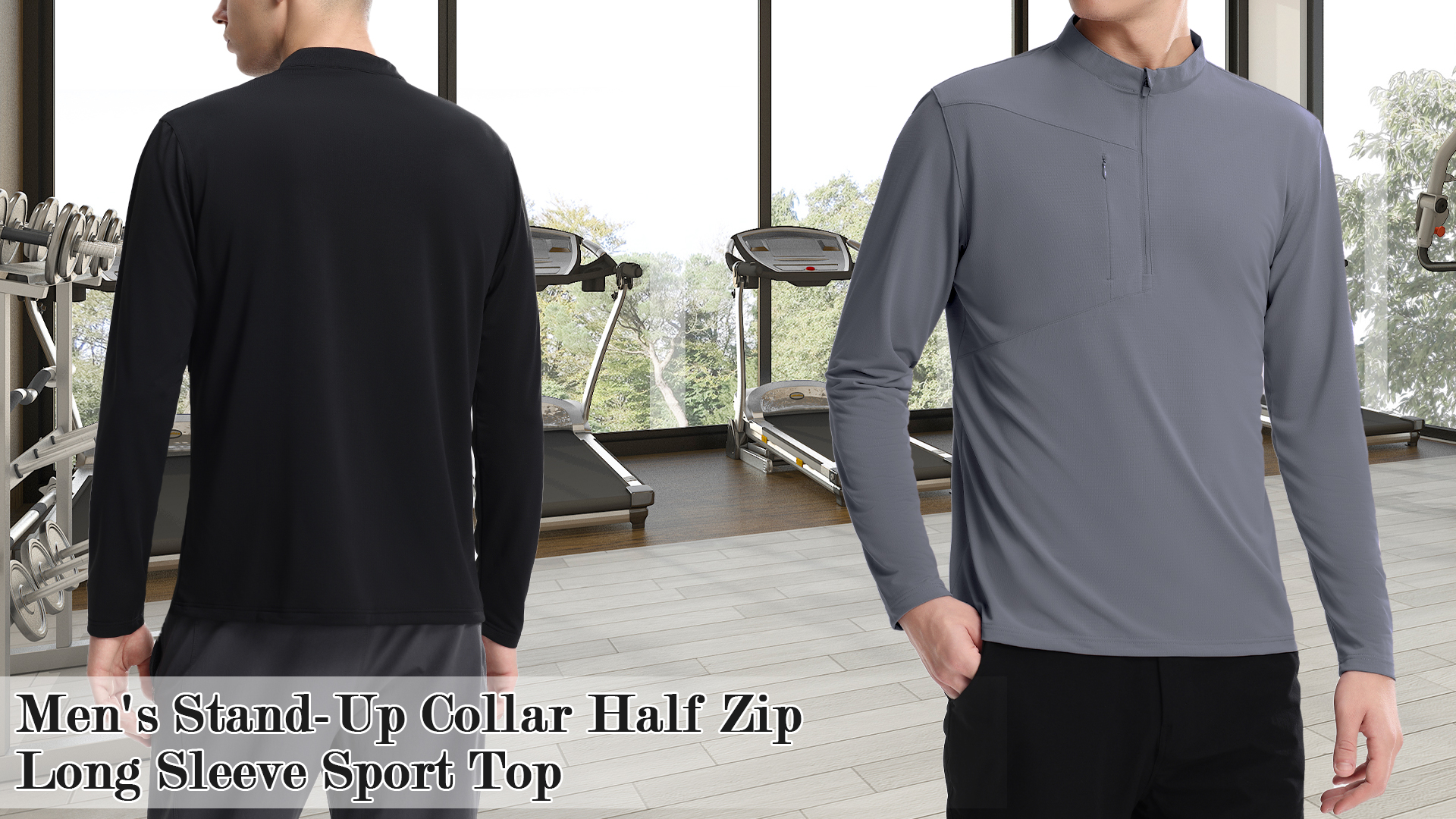 thumbnail video image 2 of FEOYA Running Pullover Tops for Men Quick-Dry Activewear Quarter Zip Athletic Workout Shirts Outdoor Active Sports Golf Sweatshirt 2XL Dark Gray, 2 of 7
