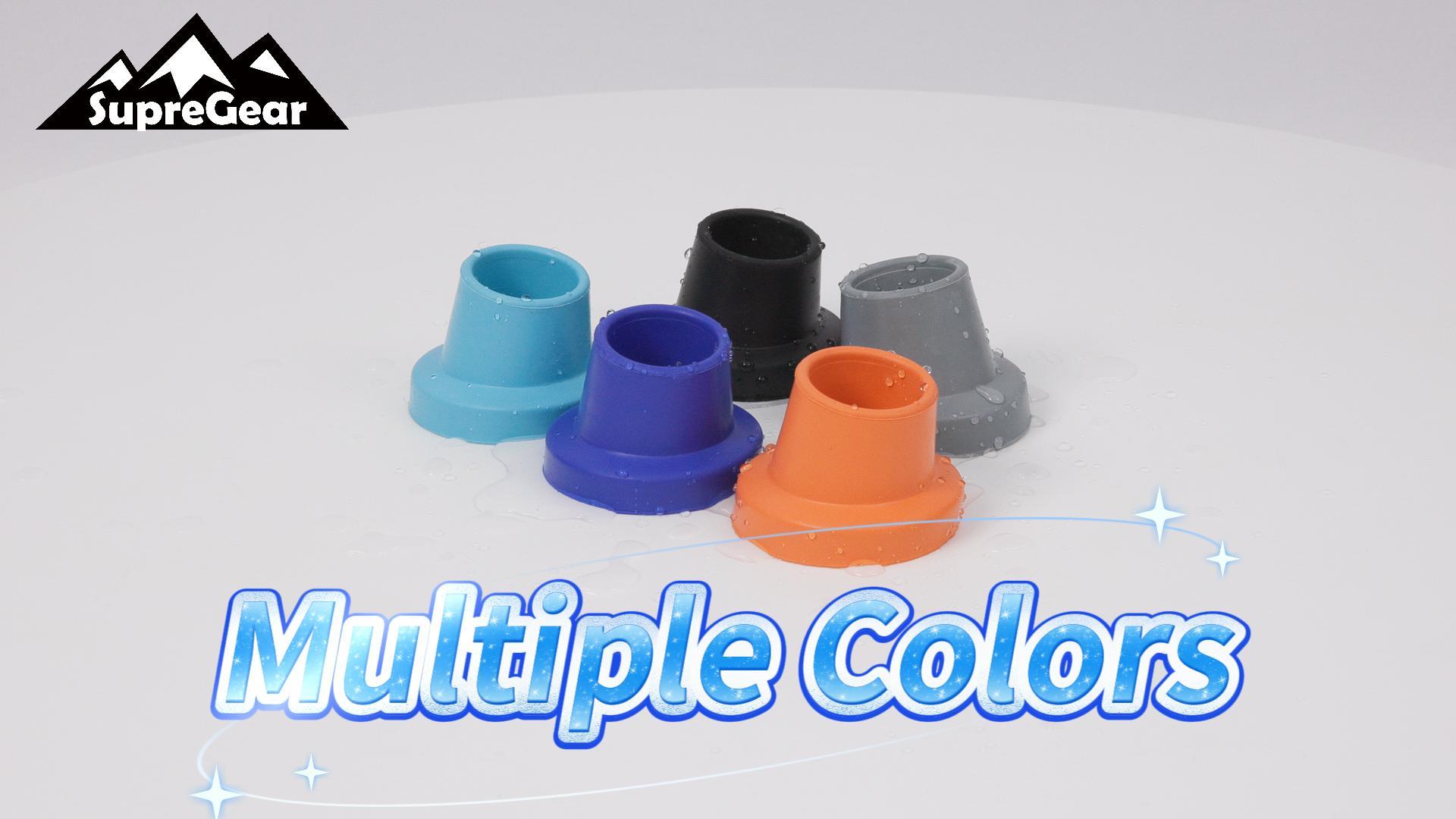 thumbnail video image 2 of SupreGear Slope Shower Chair Leg Caps, 1-1/8" Heavy-Duty Rubber Tips, 8-Pack, Gray, 2 of 7