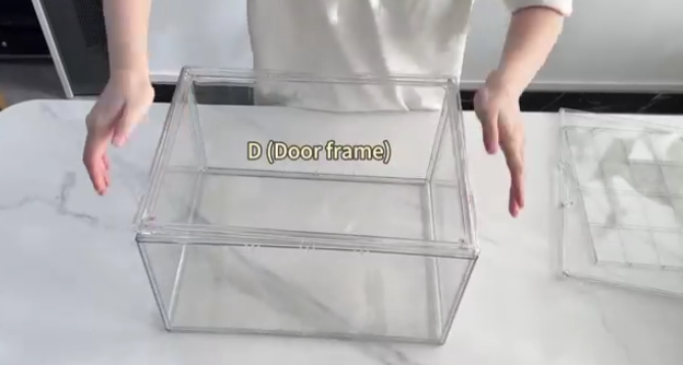 thumbnail video image 2 of Acrylic Display Case for Collectibles, Clear Storage Bin with 3 Adjustable Layers and 1 Removable Divider, Stackable Clear Storage Box with Magnetic Door for Figures, Home or Office,Large, 2 of 8