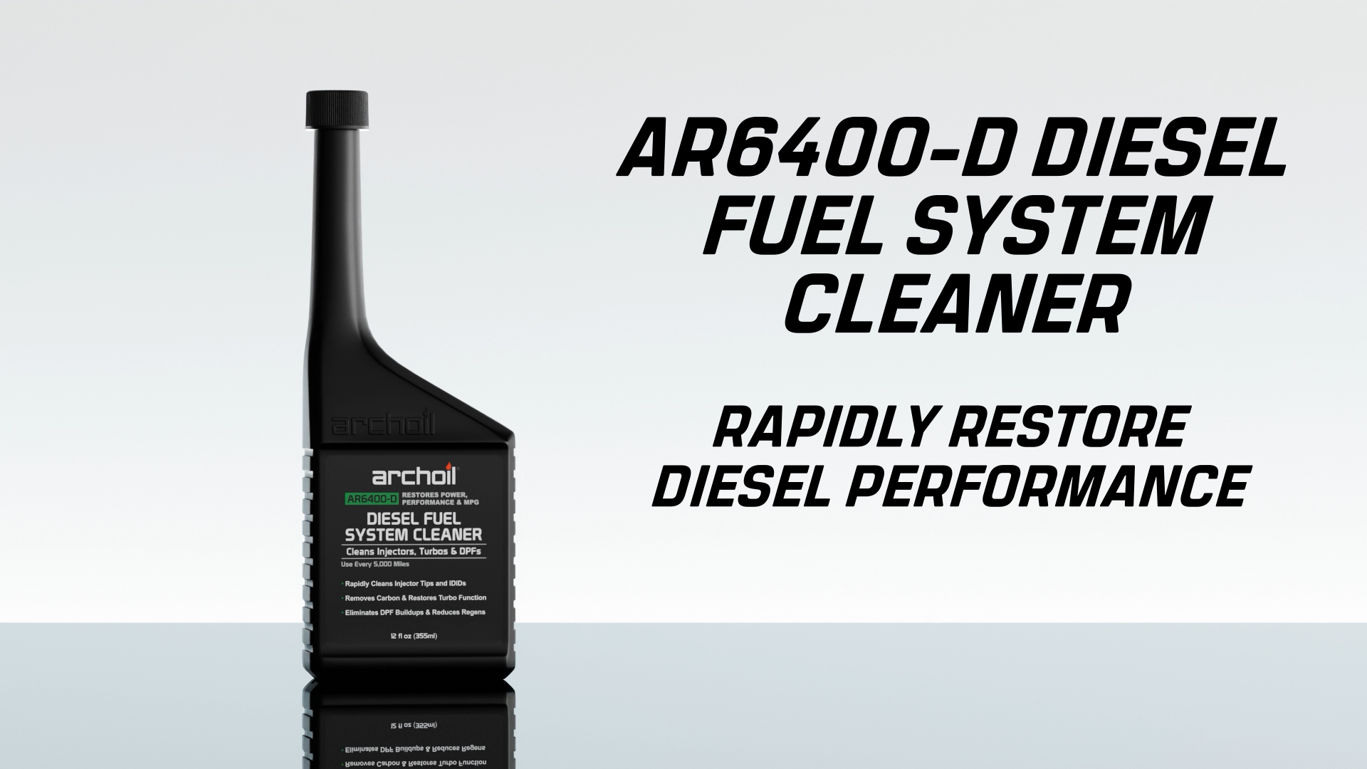 thumbnail video image 2 of Archoil AR6400-D Diesel Fuel System Cleaner - Cleans Injectors, Turbo, DPF & EGR, 2 of 8