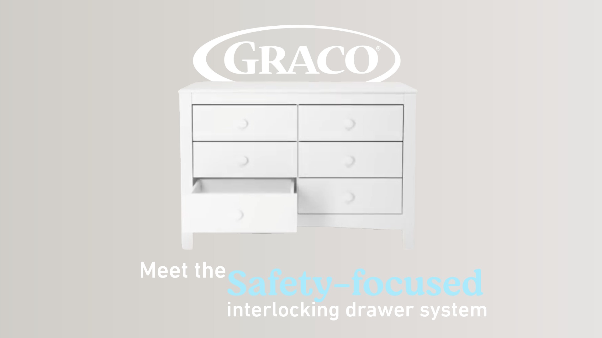 thumbnail video image 2 of Graco Teddi 6 Drawer Nursery Double Dresser, White, 2 of 15