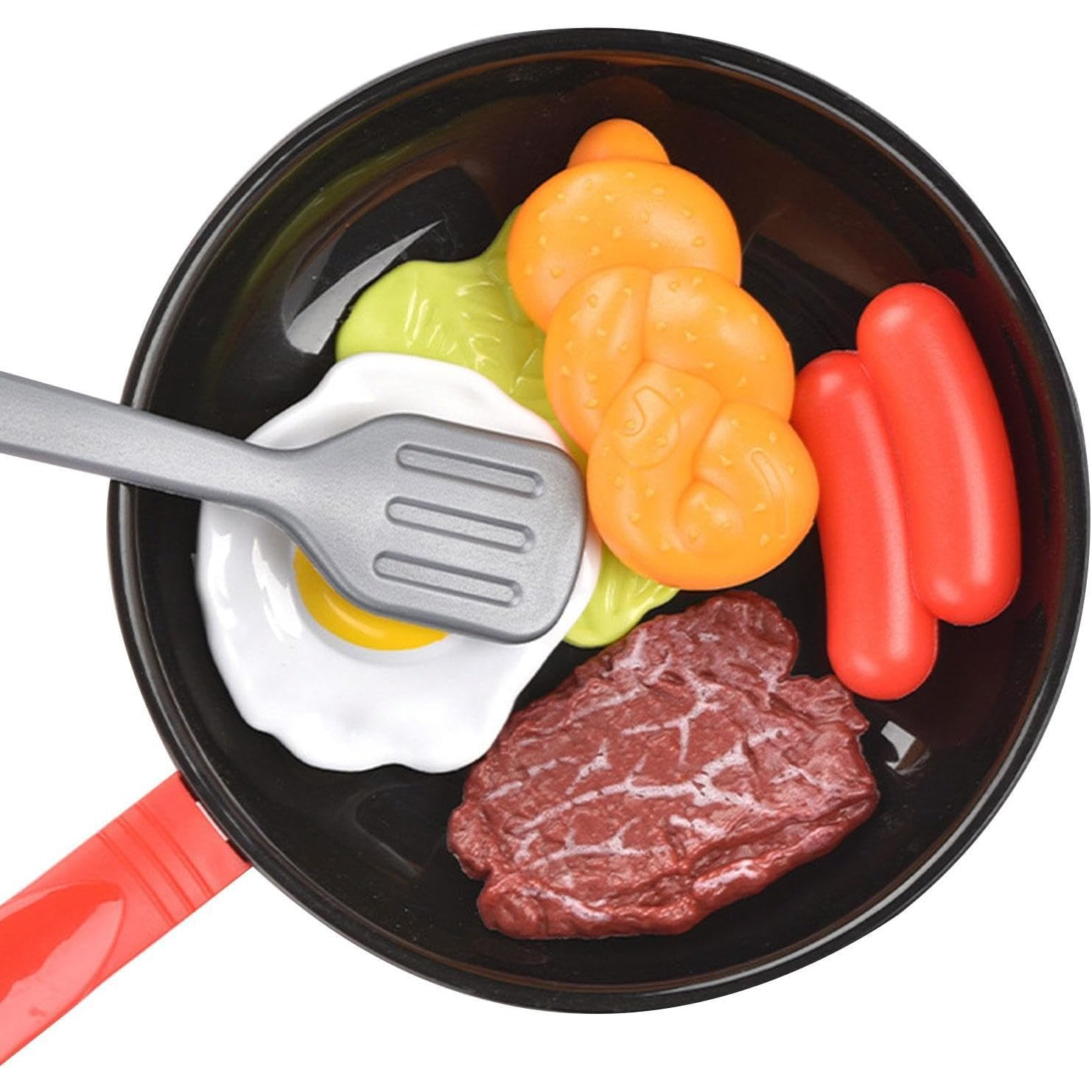 thumbnail video image 2 of 8 Pcs Kids Kitchen Pretend Play Set - Realistic Cooking Toy with Food & Utensils for Toddler Role Play Parent-Child Fun, 2 of 10