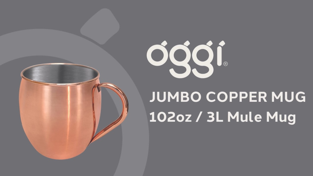 thumbnail video image 2 of Jumbo Stainless Steel Moscow Mule Mug (3 lt, 102 oz), 2 of 8
