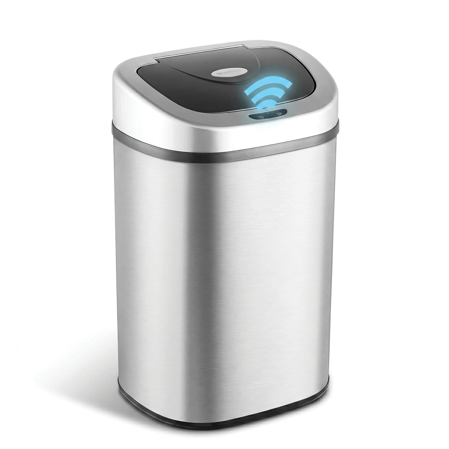 thumbnail video image 3 of Nine Stars Automatic Trash Can, 21 Gallon Stainless Steel, Motion Sensor Hands Free Soft Close Lid Garbage Bin, Silver, 3 of 10