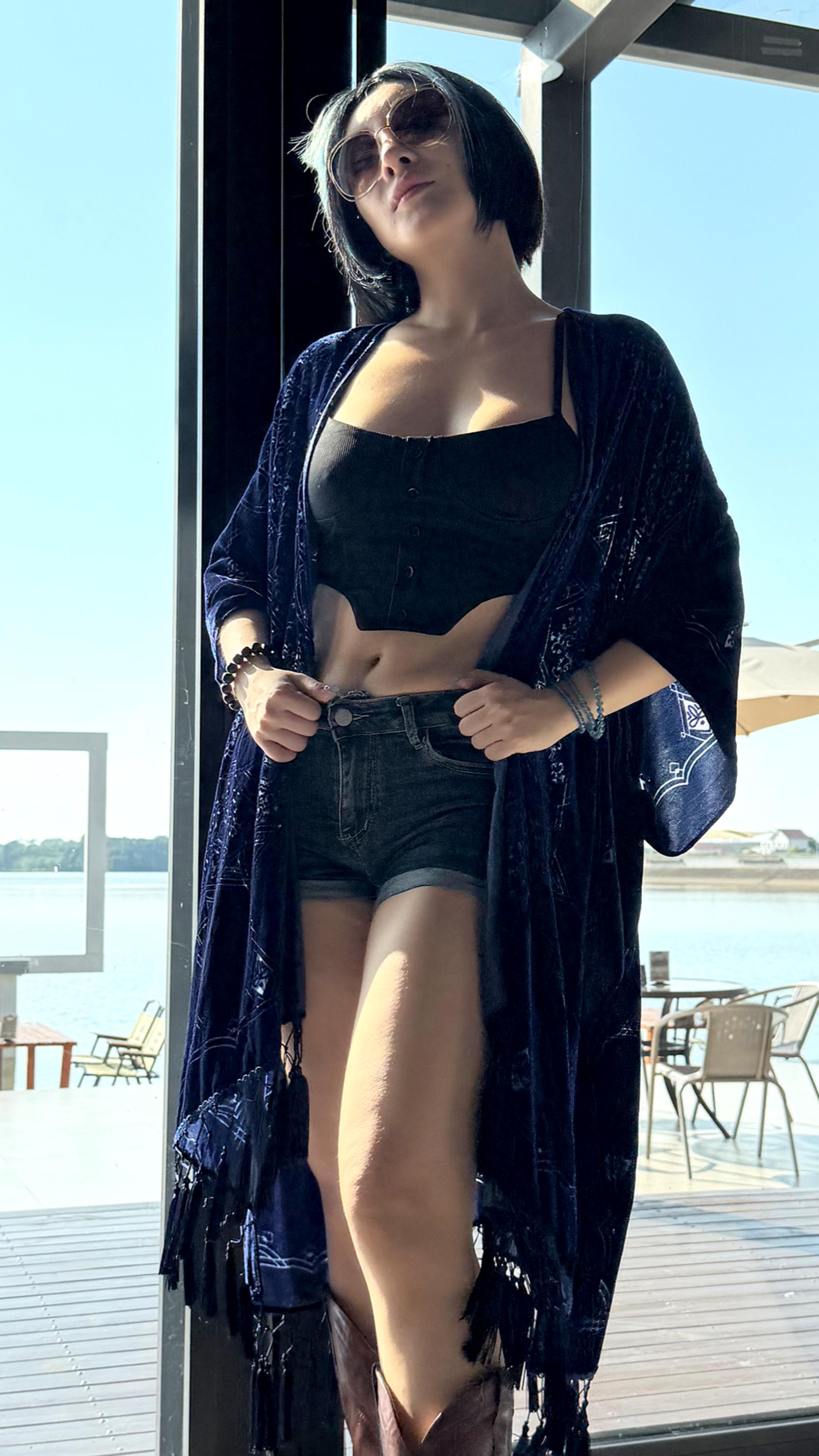 thumbnail video image 2 of Women's Burnout Velvet Kimono Bohemian Long Cardigan with Tassel Beach Cover-up Holiday Casual Cardigan Shawl（Navy）, 2 of 11